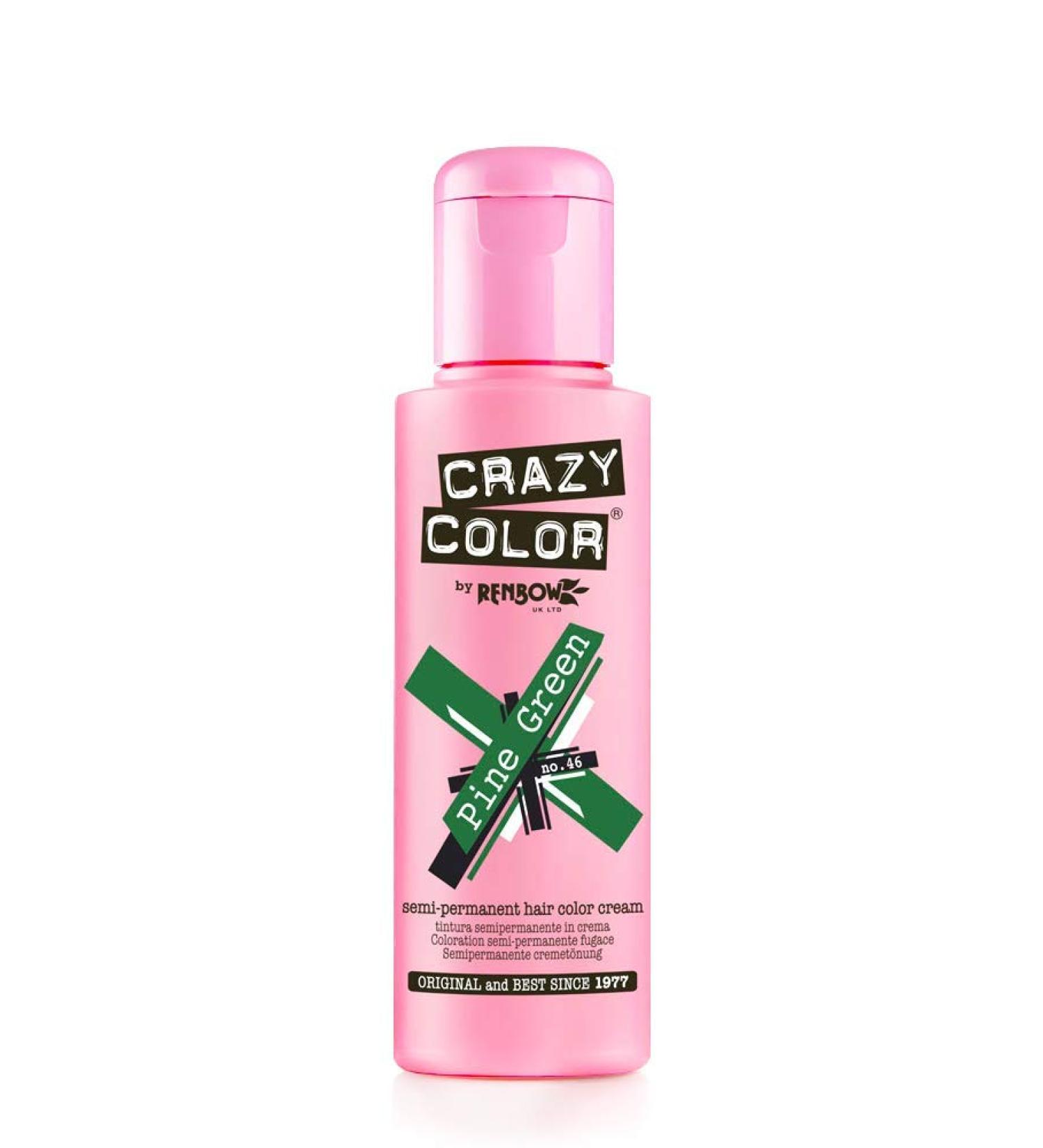 Shop Crazy Color Semi-Permanent Hair Dye - Pine Green 46 (100 ml) | International Shipping - Buy Online on GoSupps.com