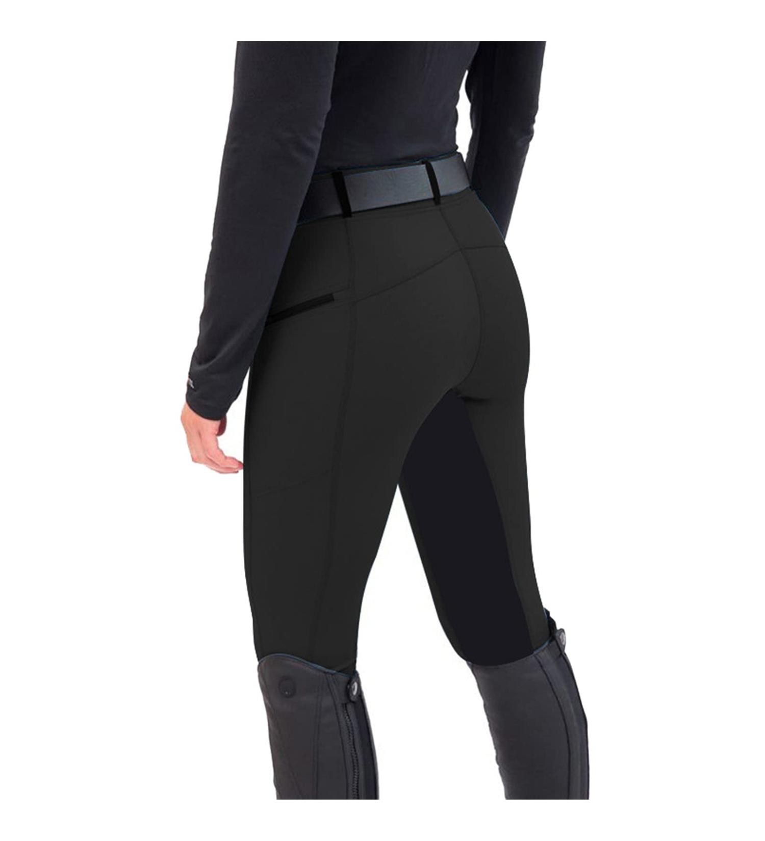 Girls' High Waist Patchwork Equestrian Breeches, Large Black Riding Pants for Fashion & Exercise - Buy Online on GoSupps.com