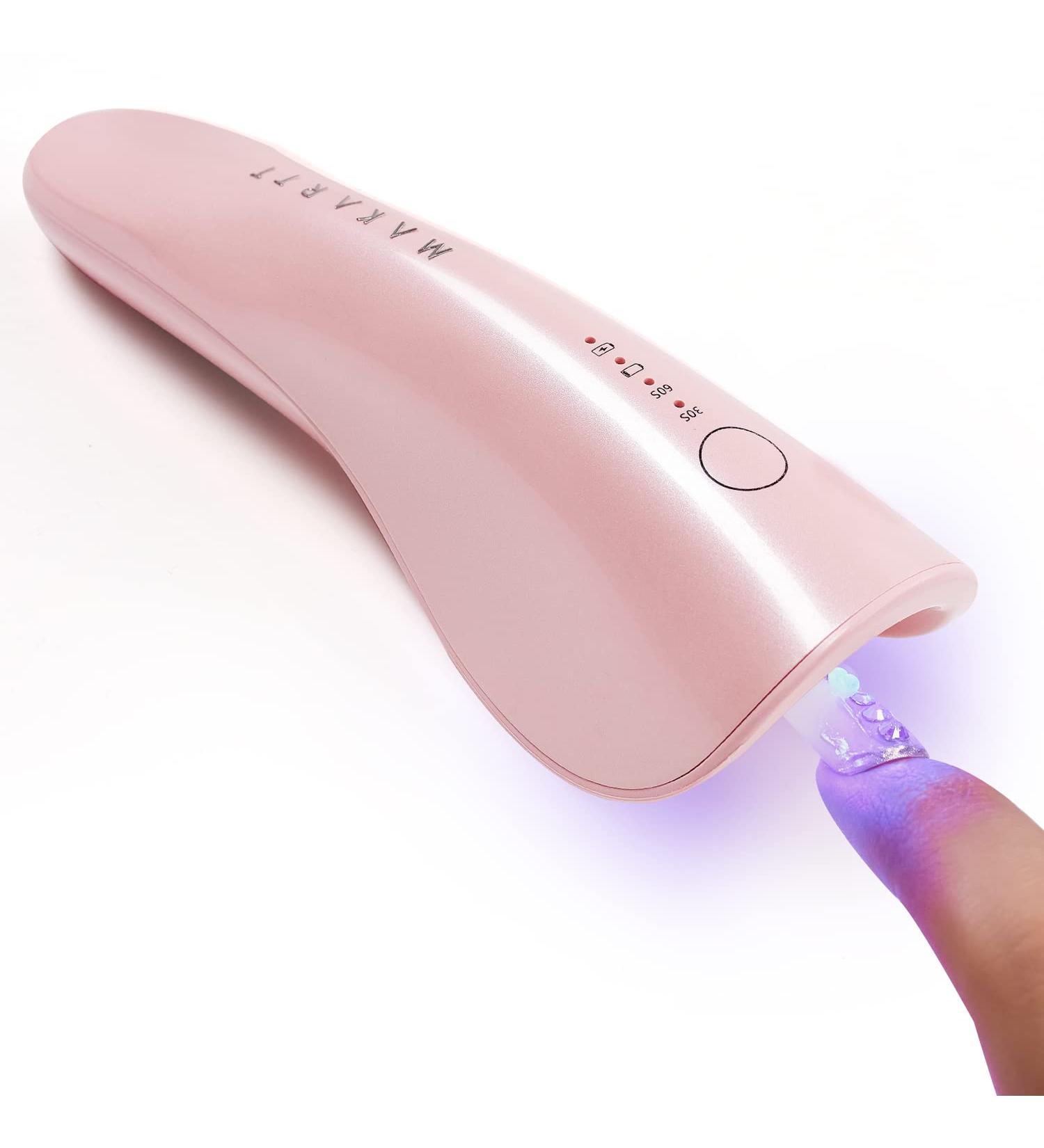 Makartt Mini Rechargeable UV LED Nail Lamp | Portable Nail Dryer with 2 Timers for Nail Art | Pink - Buy Online on GoSupps.com