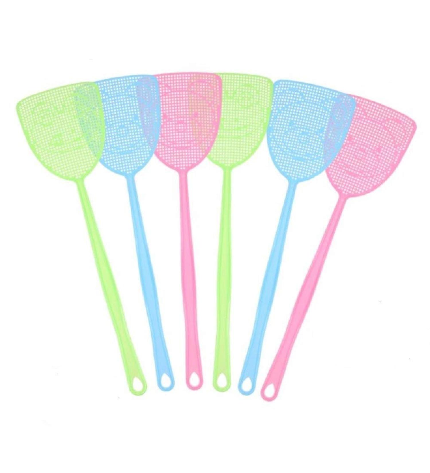 Chelory Fly Swatter 6 Pack - Heavy Duty Plastic Manual Swat Set with Long Handle - Assorted Colors - Buy Online on GoSupps.com