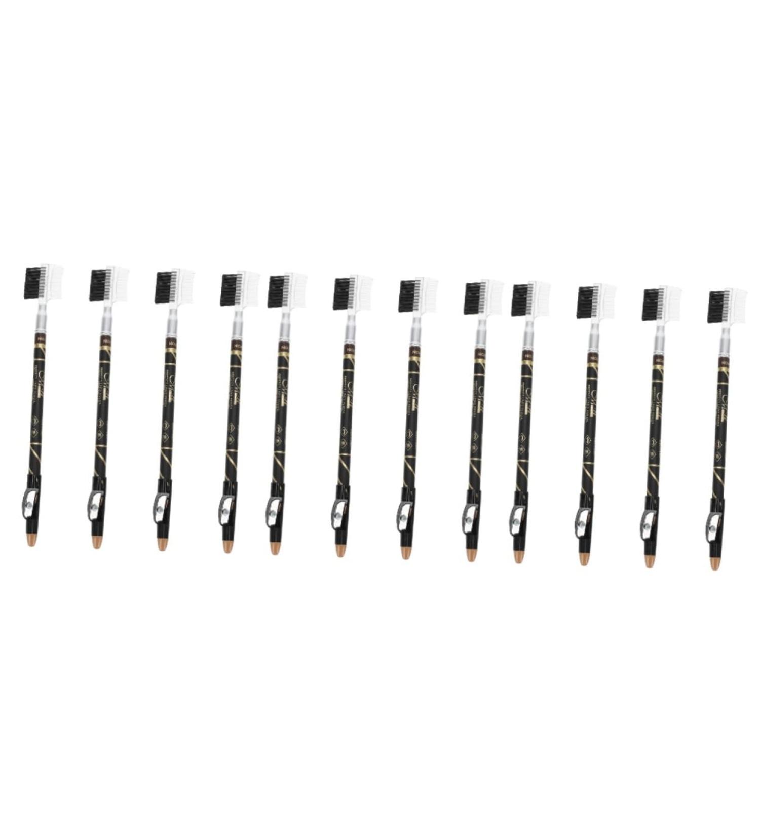 FRCOLOR 12 Pcs Two-in-one Eyebrow Pencil Wire Pulling Tools Grey Eyeliner Eyebrow Drawing Pencils Miss Spool - Buy Online on GoSupps.com