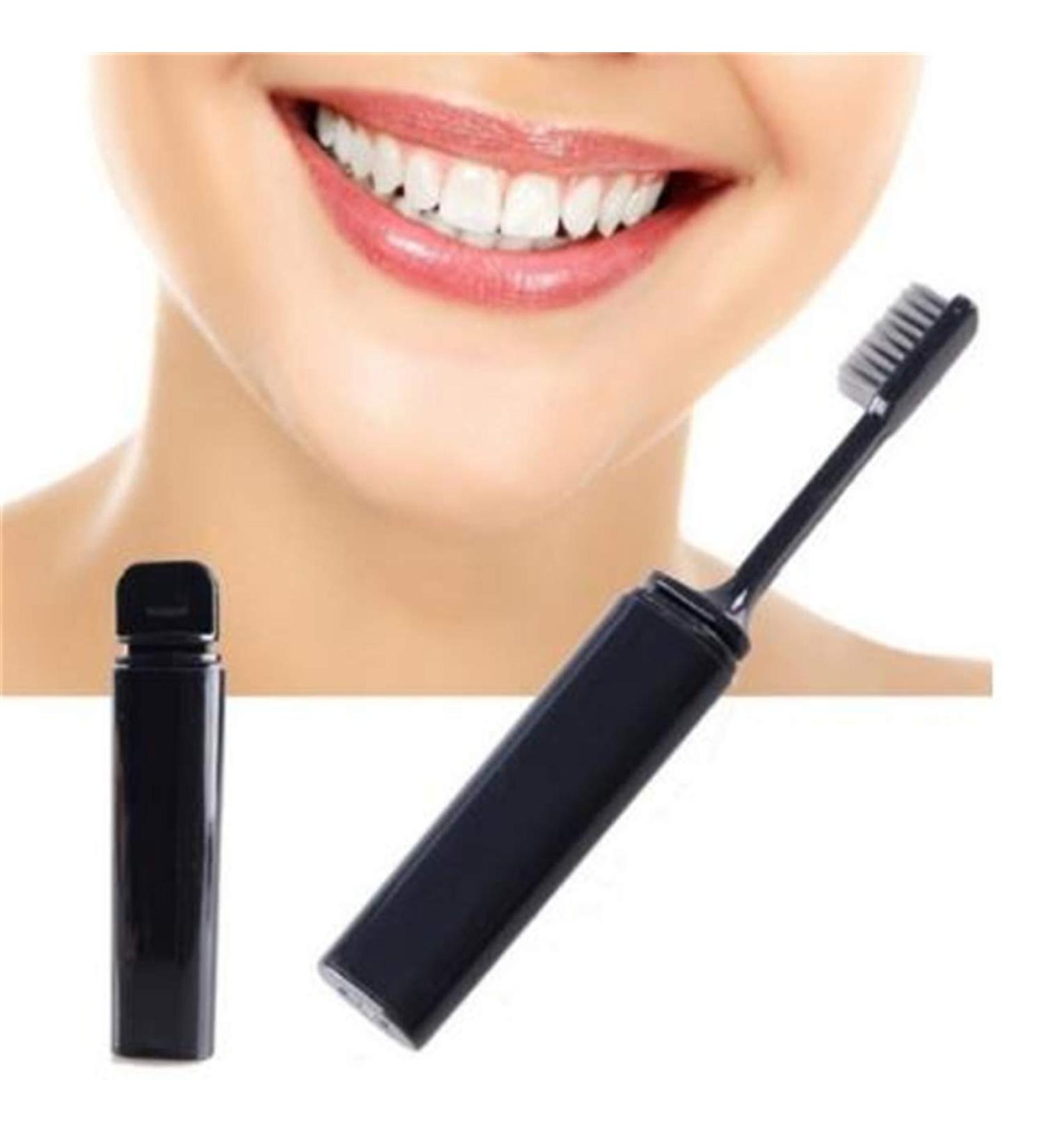 Bigsweety Foldable Toothbrush - Portable Soft Hair Toothbrush for Travel & Outdoor Use - Black Toiletries Accessory - Buy Online on GoSupps.com