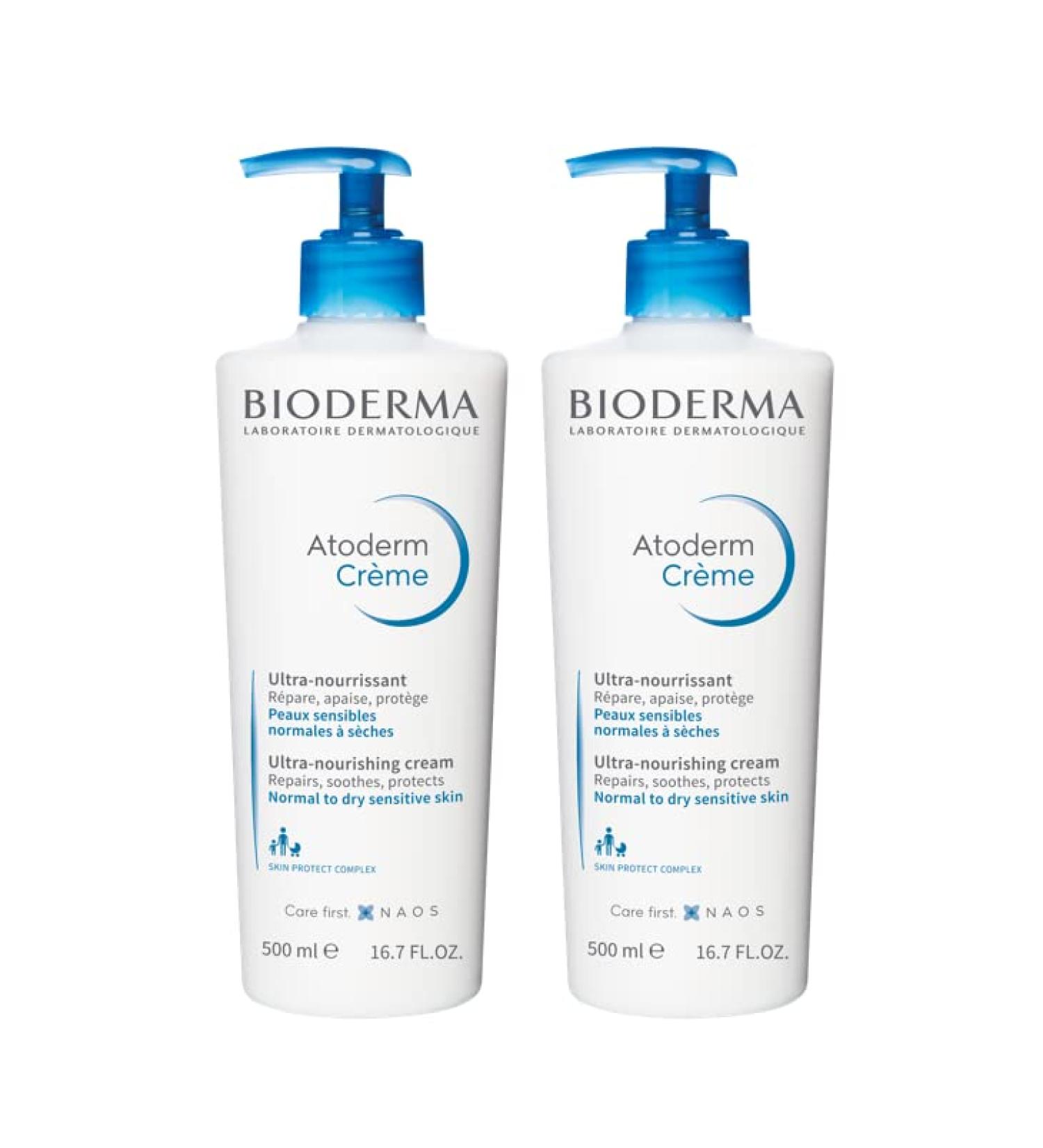 Bioderma - Atoderm Cream - Hydrating Body Lotion - Body Moisturizer for Normal for Dry Sensitive Skin 16.9 Fl Oz (Pack of 2)