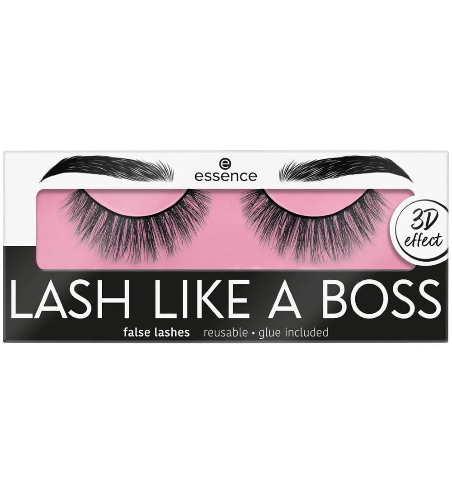 Essence lash like a boss false lashes No. 05 Fearless black defining extending volume -giving long -lasting vegan microplasty particles free nanoparticles free (1 pair)