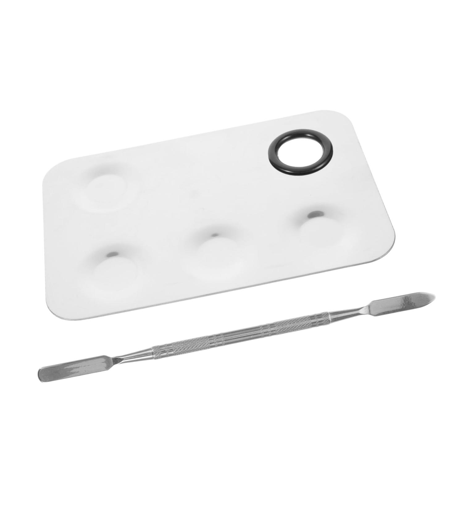 Palette Maquillage Acier Inoxydable avec Spatule Plateaux de M lange pour Fond de Teint et Ombres Paupi res Surface Portable pour Maquillage Professionnel - Buy Online on GoSupps.com