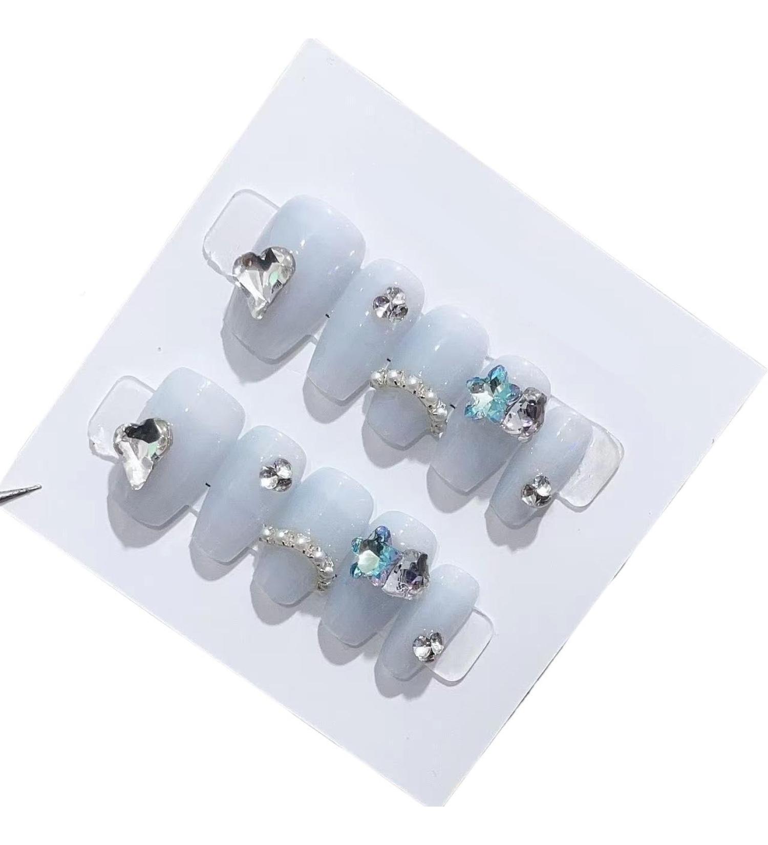 Handmade Long and Short Nail Patches for Artificial Nail Enhancement(Color:19598 Size:S) - Buy Online on GoSupps.com
