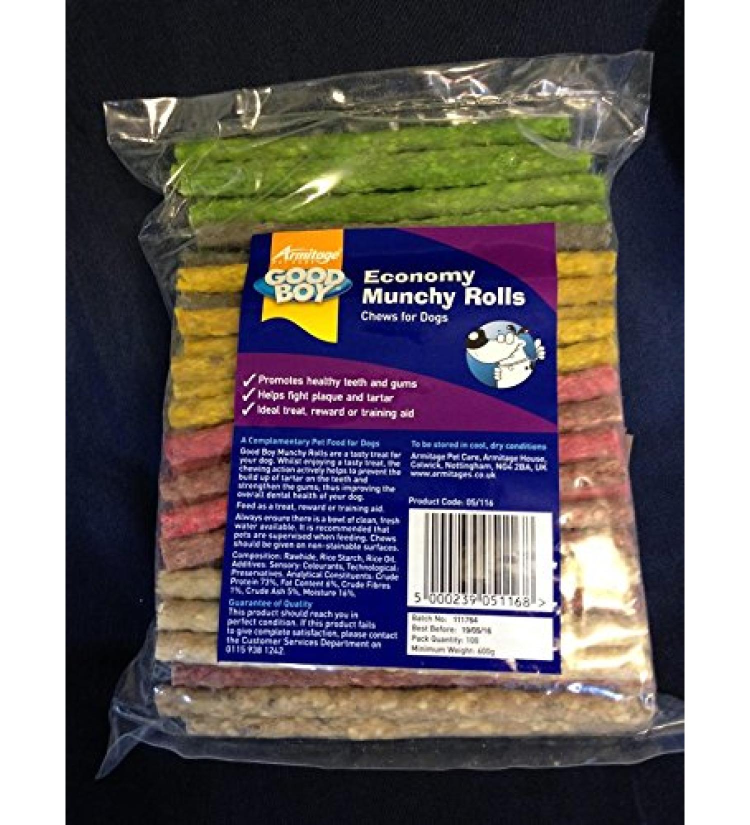 Armitage Good Boy Assorted Munchy Rolls 5" 3 x 100