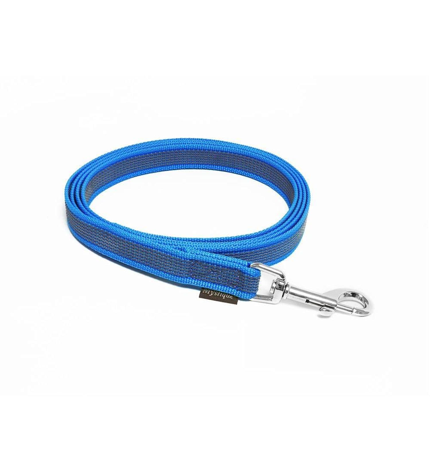 Mystique Rubberized leash 20mm with hand loop standard carabiner blue 3m 3m blue
