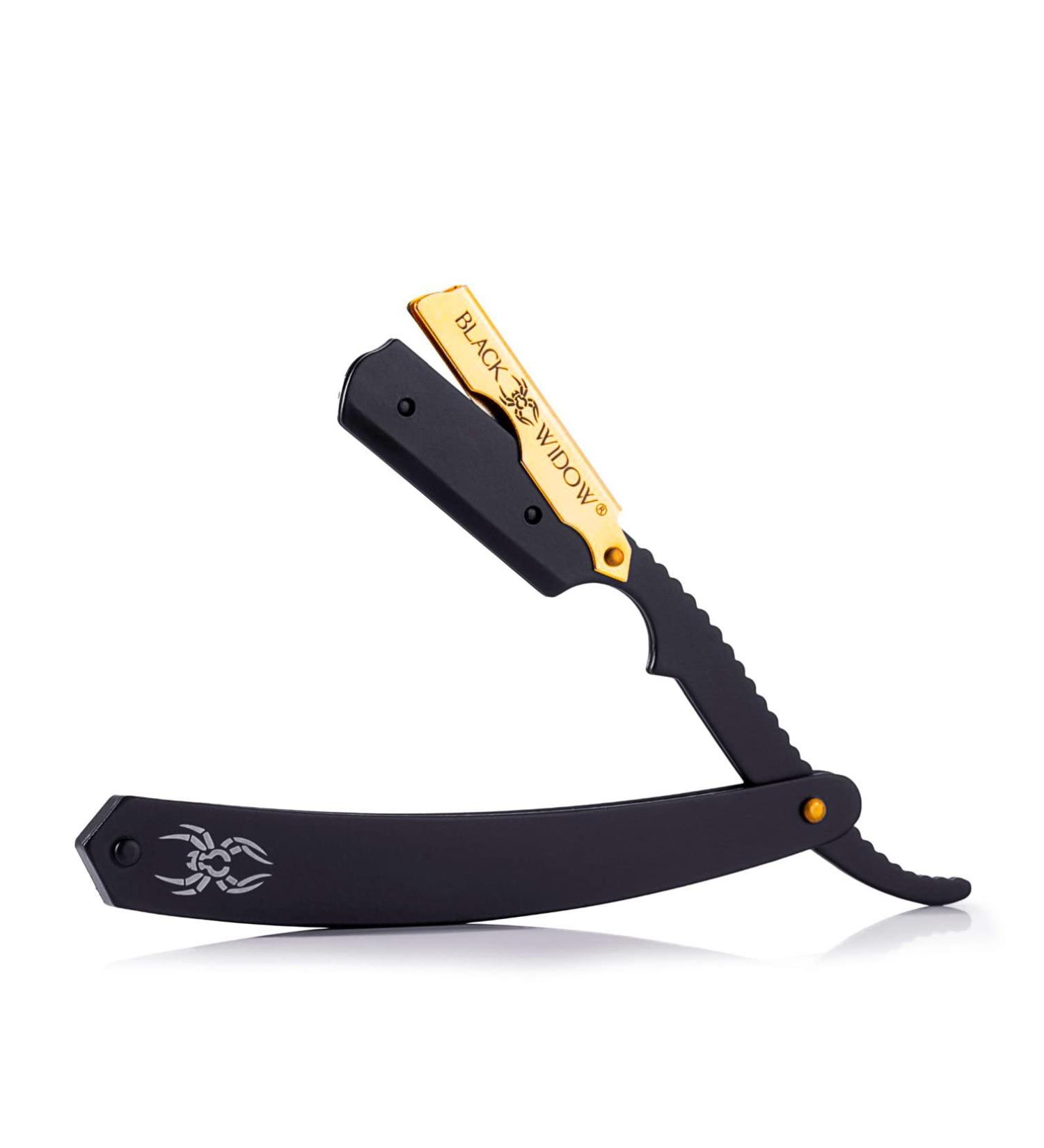 Black Widow Professional Barber Straight Edge Razor - Gold (1.5mm) - Buy Online on GoSupps.com