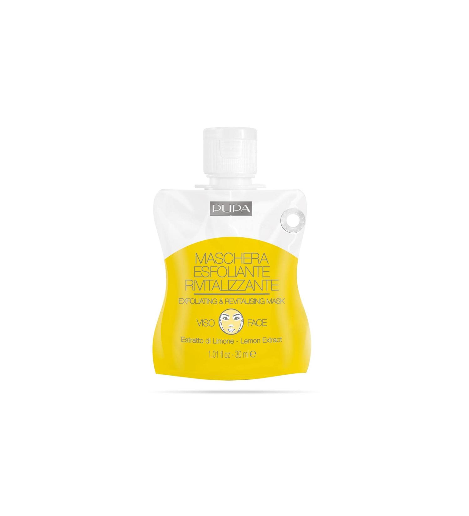 Pupa Milano Exfoliating And Revitalizing Face Mask - Revitalizing Gel Mask - Vitamin C Infused To Protect And Soothe Skin - Reveals Fresh Youthful Glow - Improves Radiance - Lemon Extract - 1.01 Oz Lemon 1.01 Ounce (Pack of 1)