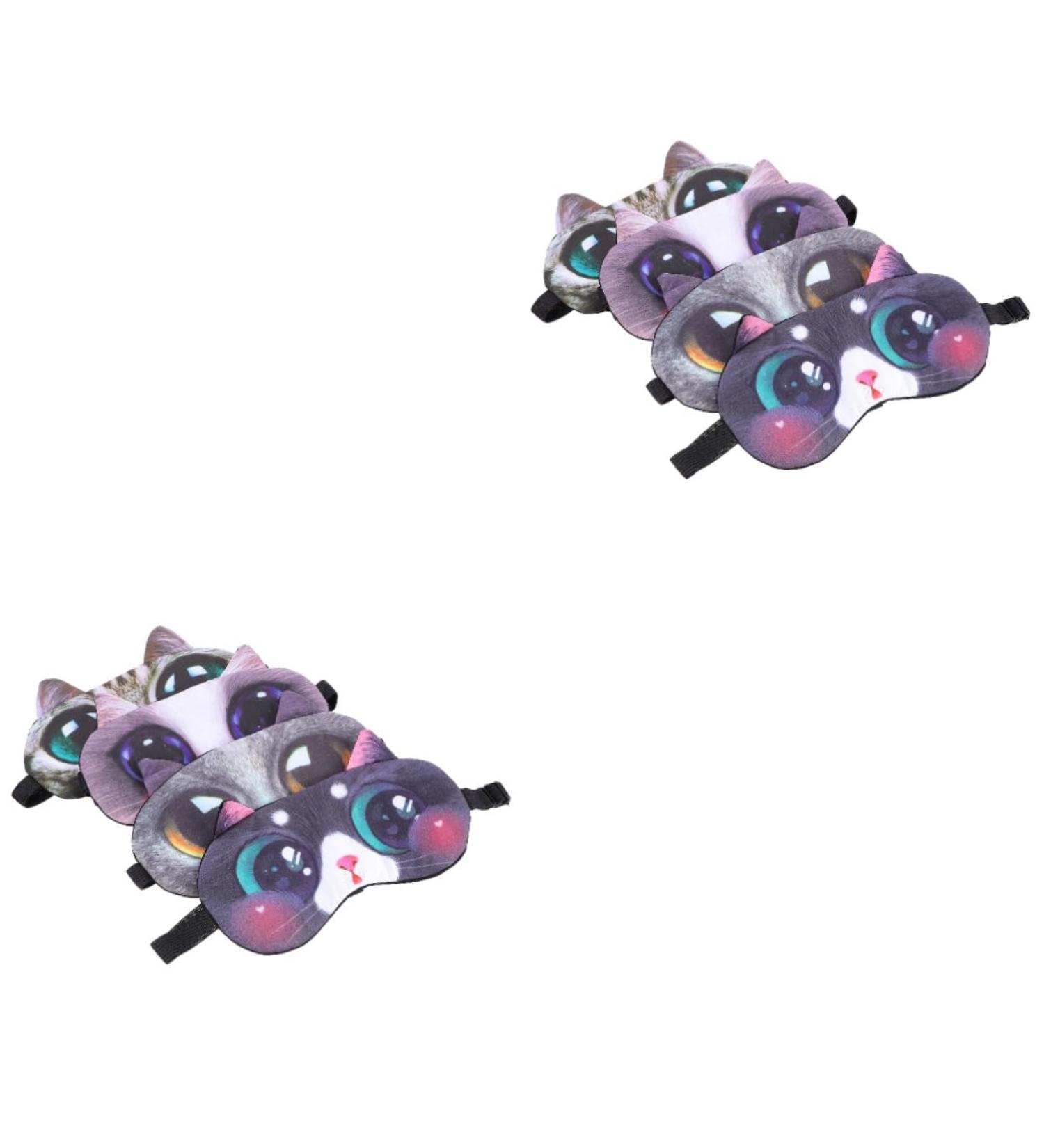 Mobestech 8 Pcs Blindfold Eye Mask - Comfortable Light Blocking Sleep Masks for Travel & Airplane - Plush Animal Cotton Eye Shades - Buy Online on GoSupps.com