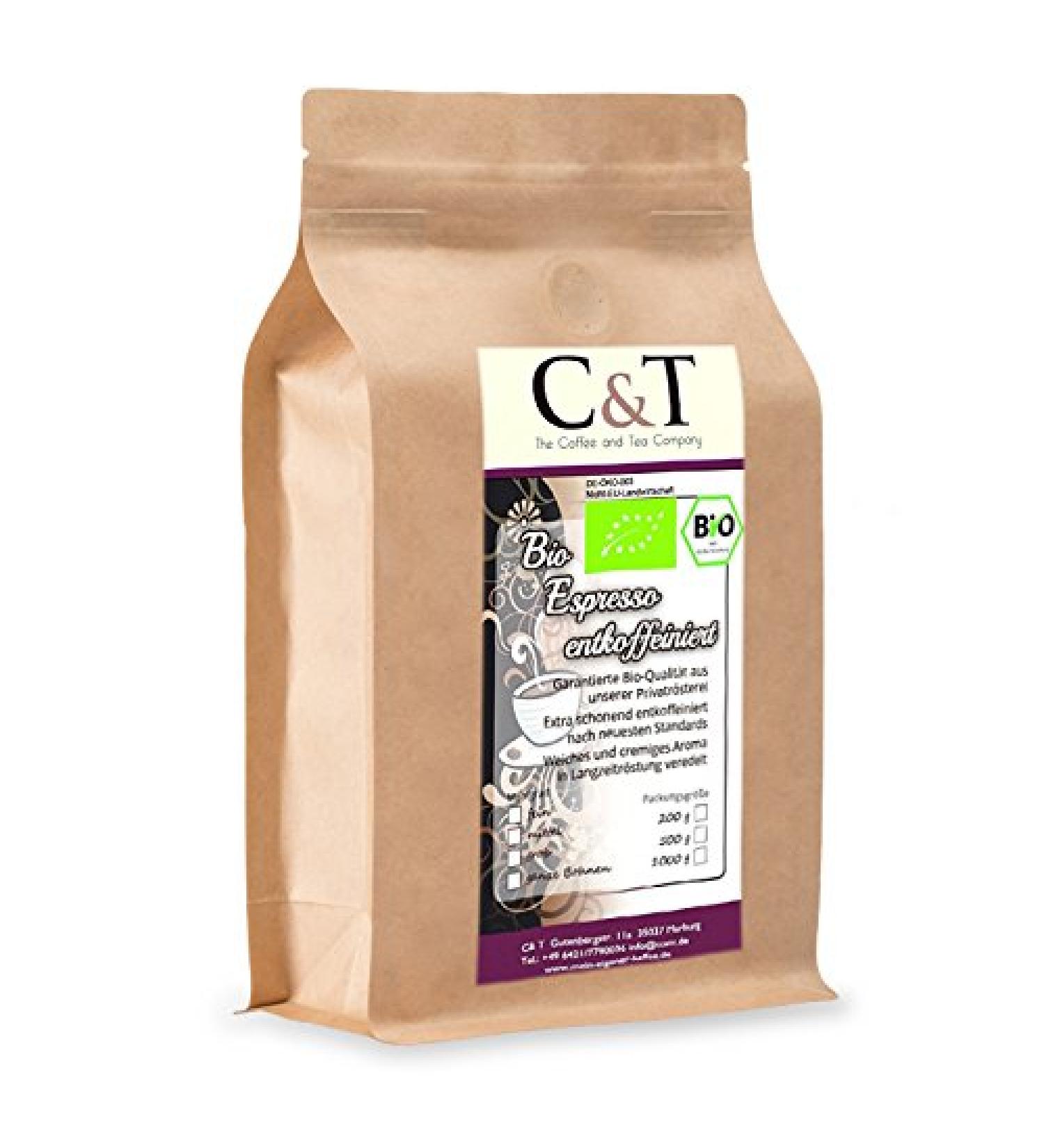 C&T Expresso d caf in caf Biologique Grains Entiers (1000 g) 1 kg (Lot de 1)