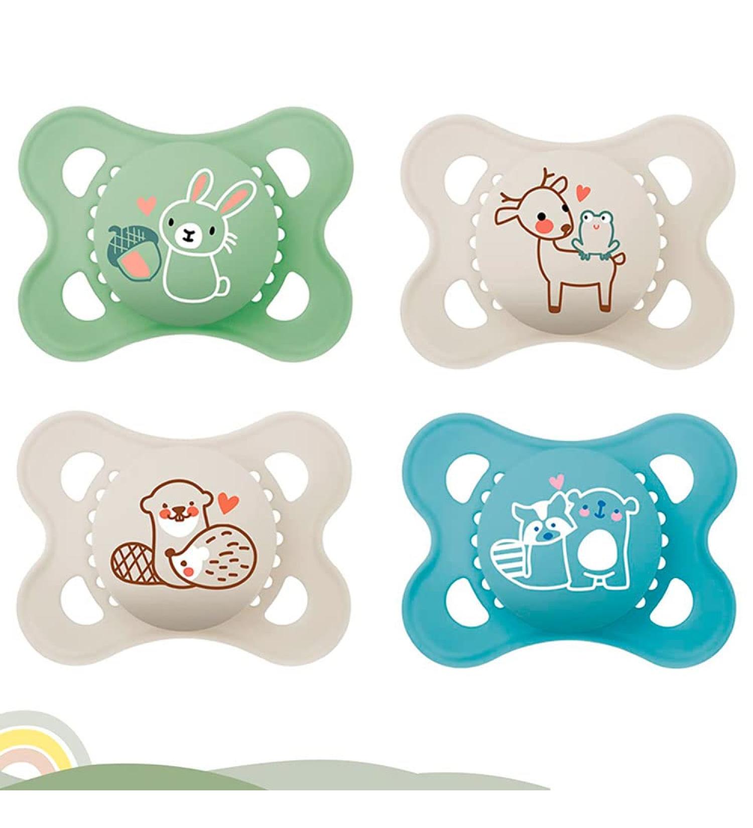 MAM Original Skin Soft Silicone Pacifier PURE 0-6 Unisex - Set of 4 with Sterilization Transport Boxes | International Shipping Available - Buy Online on GoSupps.com