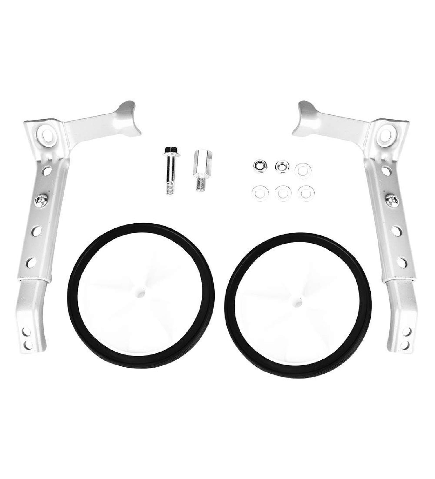 Ejoyous Adjustable Training Wheels for Kids Bikes - Fits 16-22 Inch Bicycles - Silver White - Buy Online on GoSupps.com