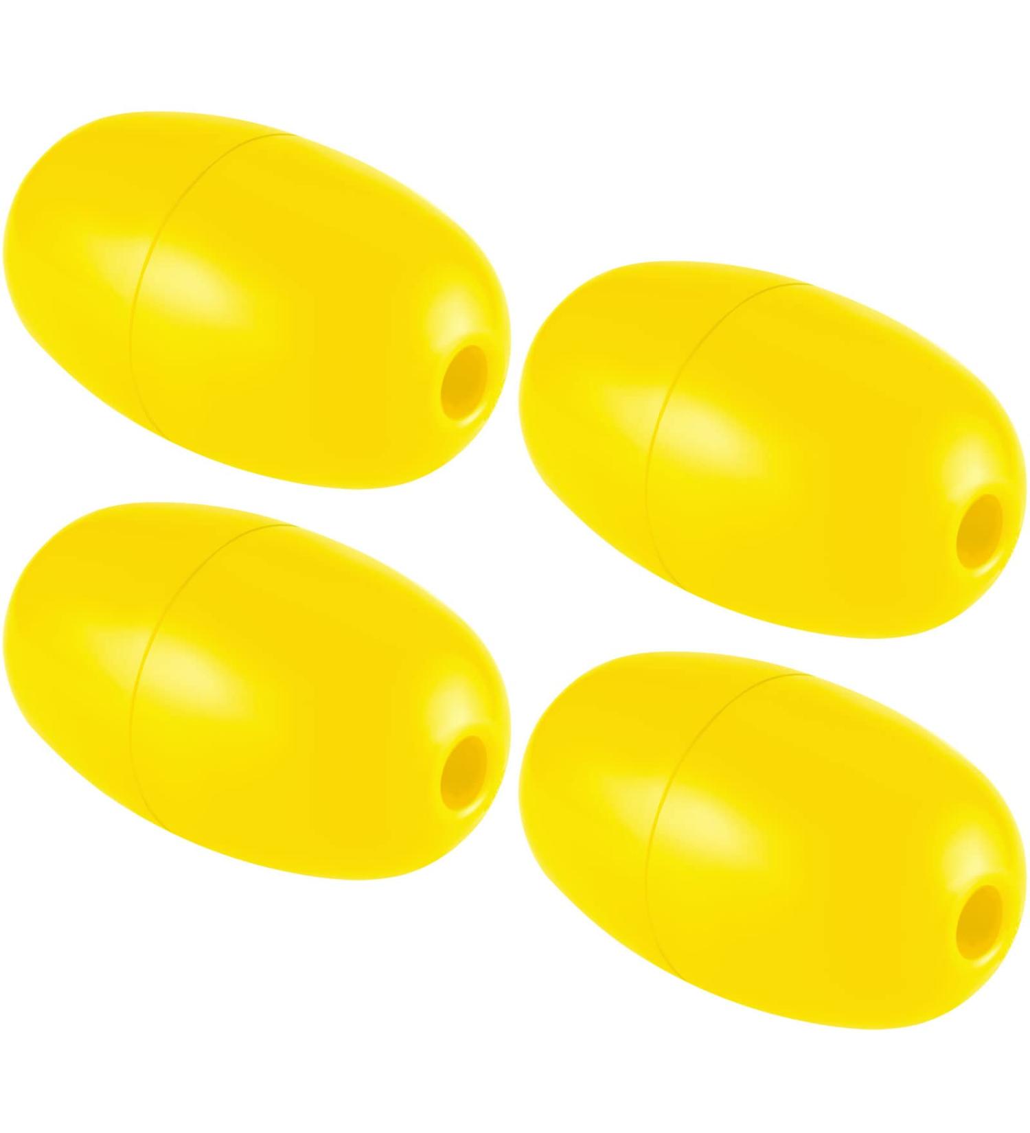 Lewtemi 4-Piece Marine Rope Floats 4.72'' x 2.75'' for Deep Water Fishing & Boating - Yellow - Buy Online on GoSupps.com