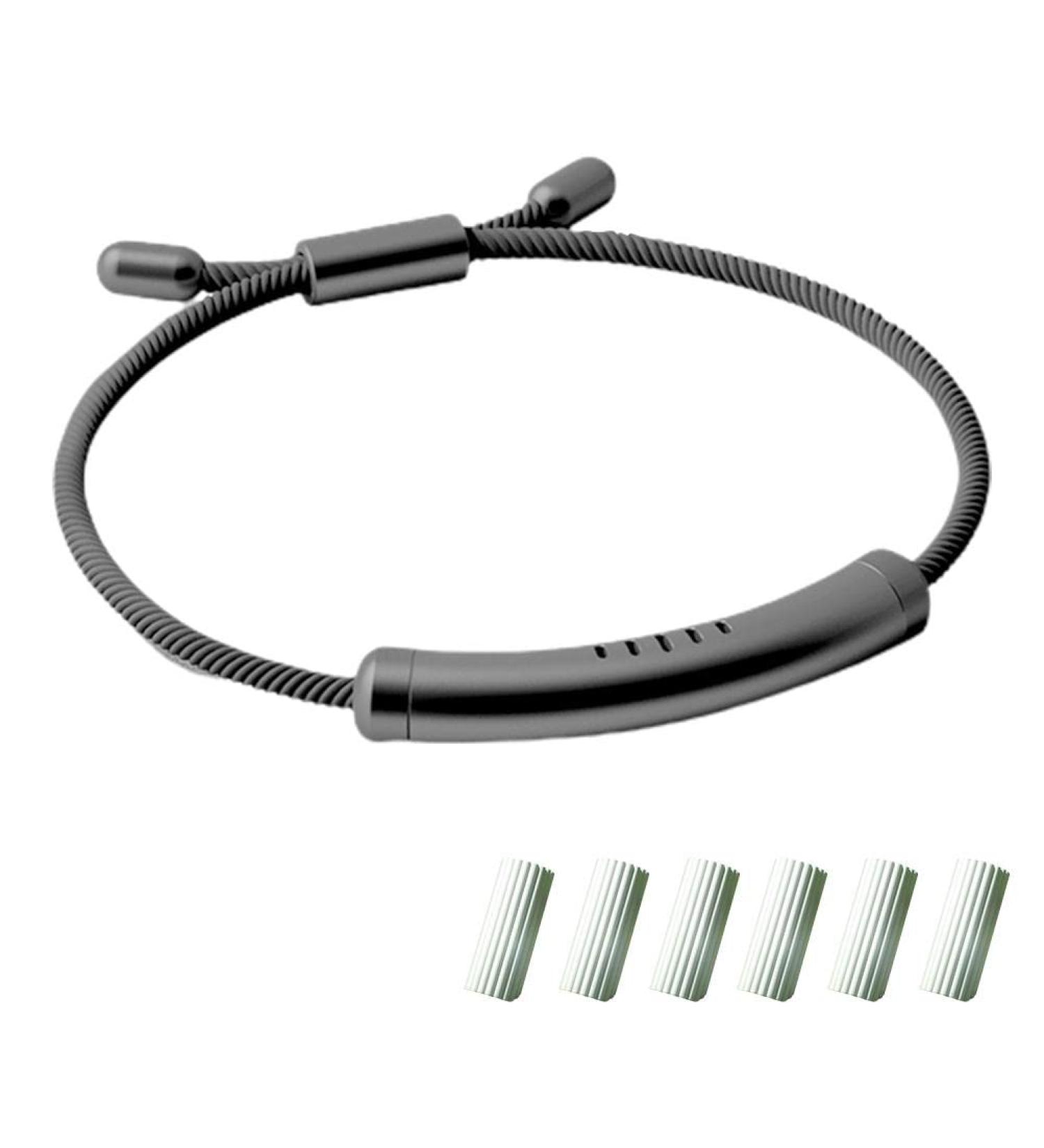 Adjustable Mosquito Repellent Wristband with 6 Essential Oil Sticks - Natural Protection for Kids & Adults, Up to 720 Hours - Buy Online on GoSupps.com