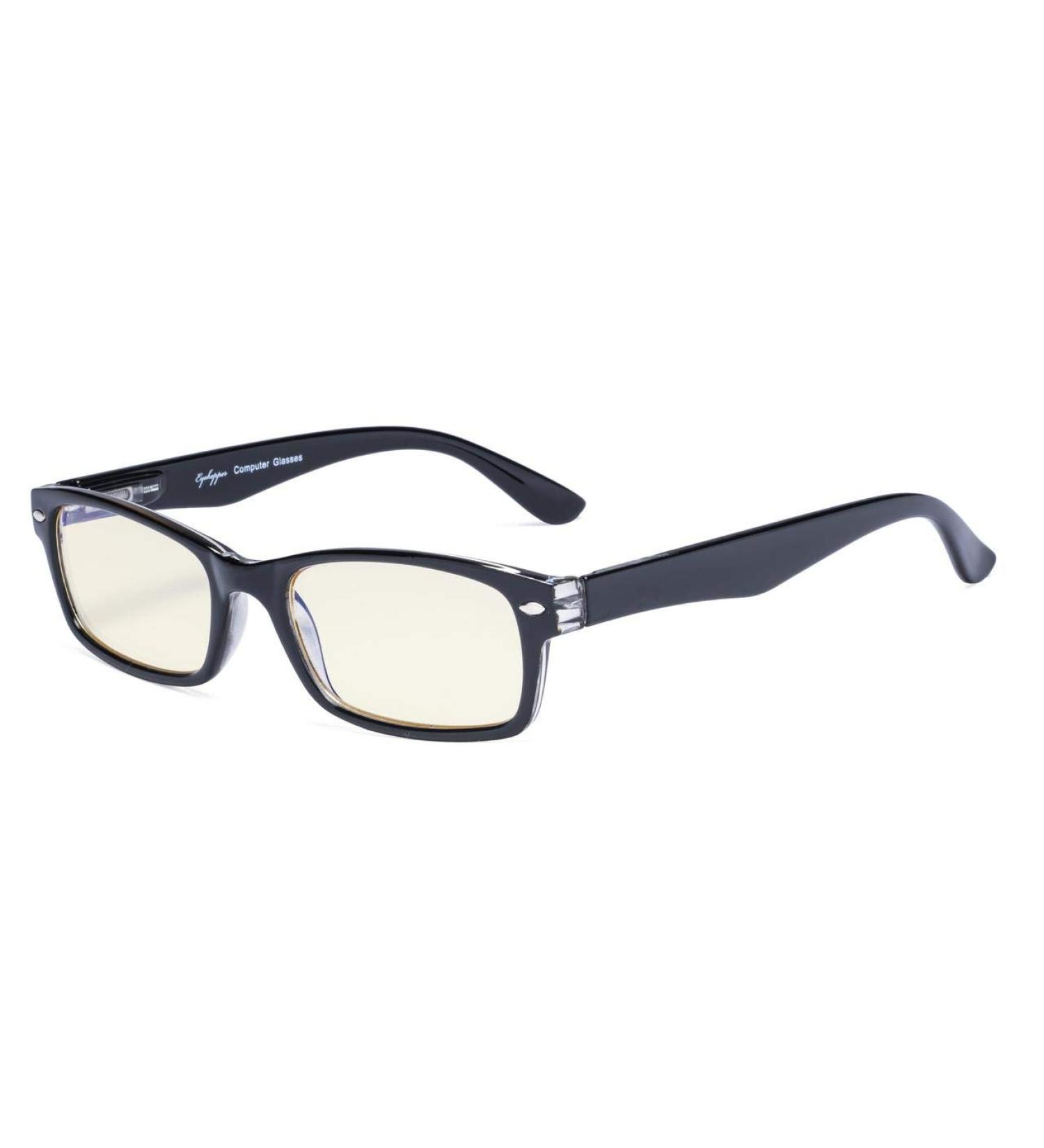 Eyekeper UV Protection Computer Reading Glasses - Anti-Blue Light Scratch-Resistant 2.25 Dioptries Spring Hinges Yellow Tinted Black Socket - Ideal for International Shipping - Buy Online on GoSupps.com