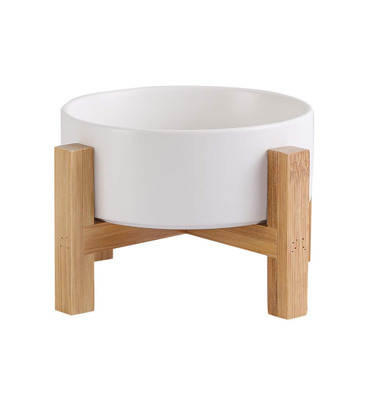 Ceramic Elevated Cat Food Dish with Stand - Anti Vomiting Pet Bowl for Cats and Small Dogs - 400ML/13.5OZ White - Buy Online on GoSupps.com