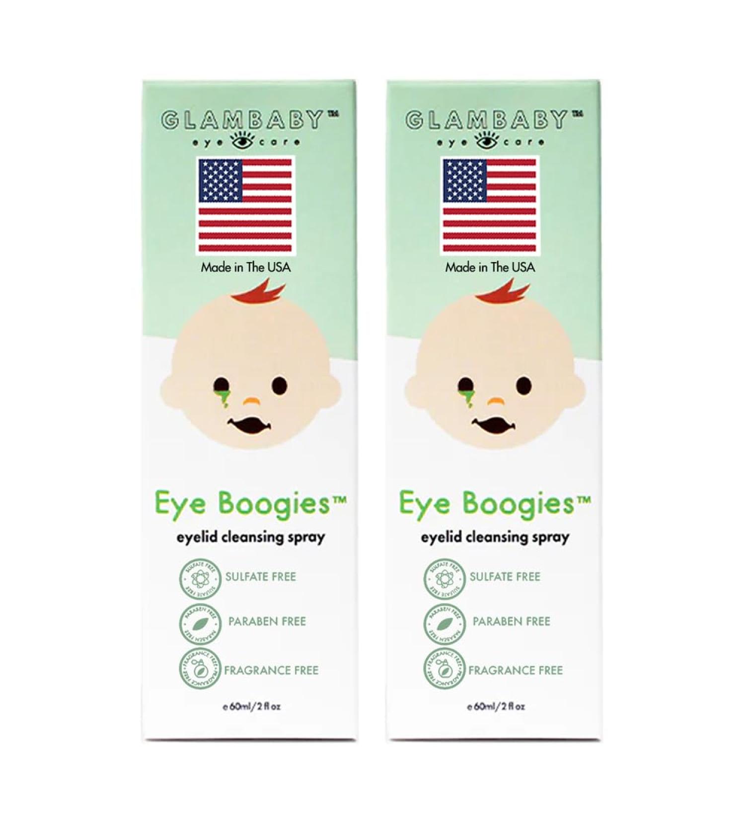 GlamBaby Eye Boogies Stye Eye Treatment | Sting-Free & Wipe-Free | Hypochlorous Eyelid Cleanser & Pink Eye Drops | Provides Allergy Conjunctivitis & Blepharitis Relief | Baby Eye Drops Spray (2 Pack) 2 (Pack) - Buy Online on GoSupps.com