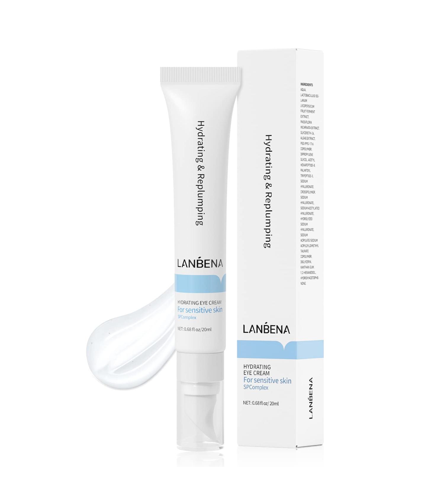 LANBENA 4D Hydrating Under Eye Serum with Hyaluronic Acid and Bionic Peptides for Fine Lines and Dark Circles - Moisturizing and Replumping Formula - Buy Online on GoSupps.com