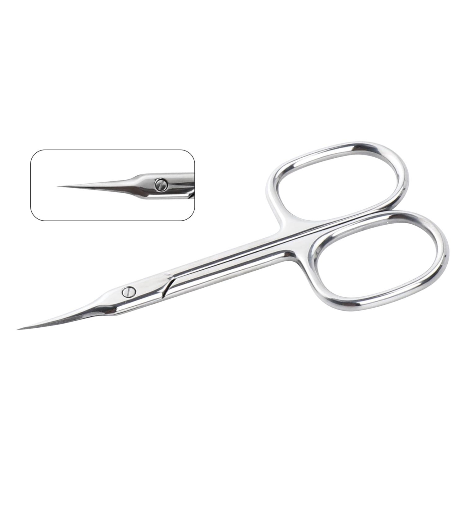 Nail Scissors Cuticle Scissors 1 Piece Stainless Steel Nail Scissors Fingernail Scissors with Curved Tip Curved Nail Scissors Suitable for Nails L 9.6 cm - Buy Online on GoSupps.com