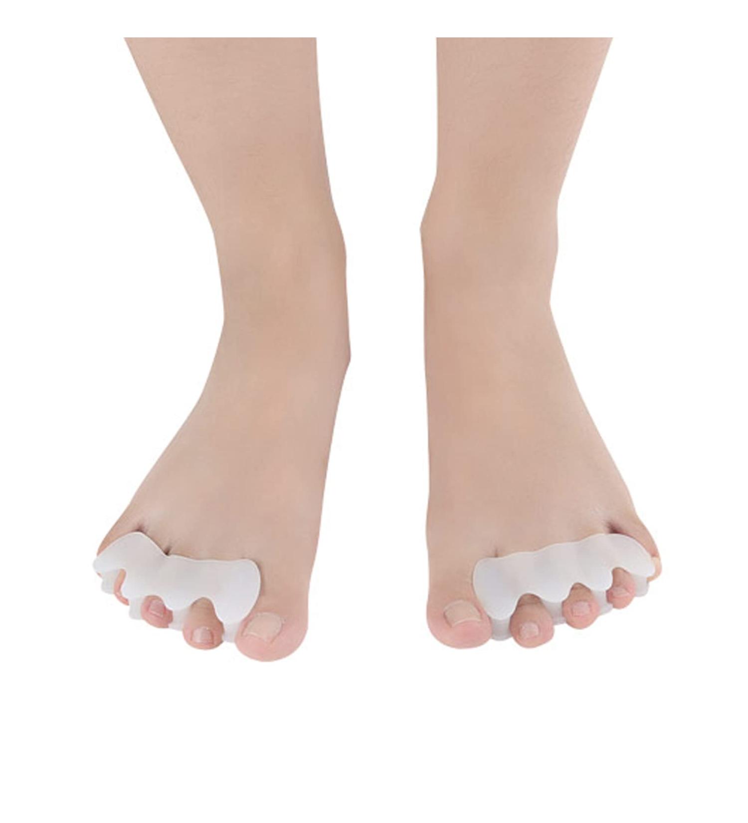 Silicone Toe Separators - 2 Pairs Gel Spacers for Bunion Corrector & Toe Straightener | Reduce Foot Pain & Improve Toe Alignment - Men & Women - Buy Online on GoSupps.com