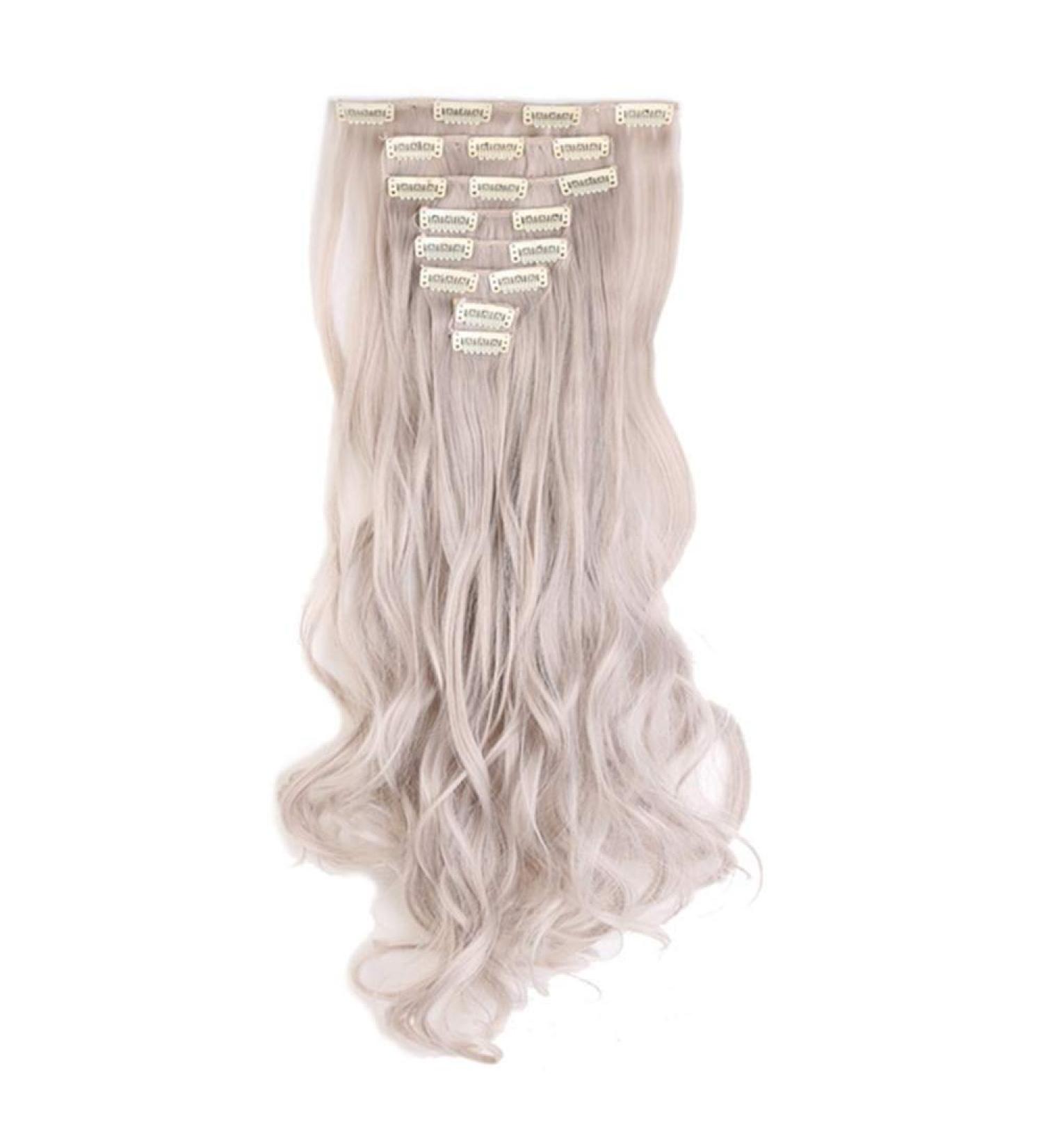 24 Inch Clip-In Hair Extensions - 8pcs High Temp Fiber Wig Synthetic Clip Extensions - Buy Online on GoSupps.com