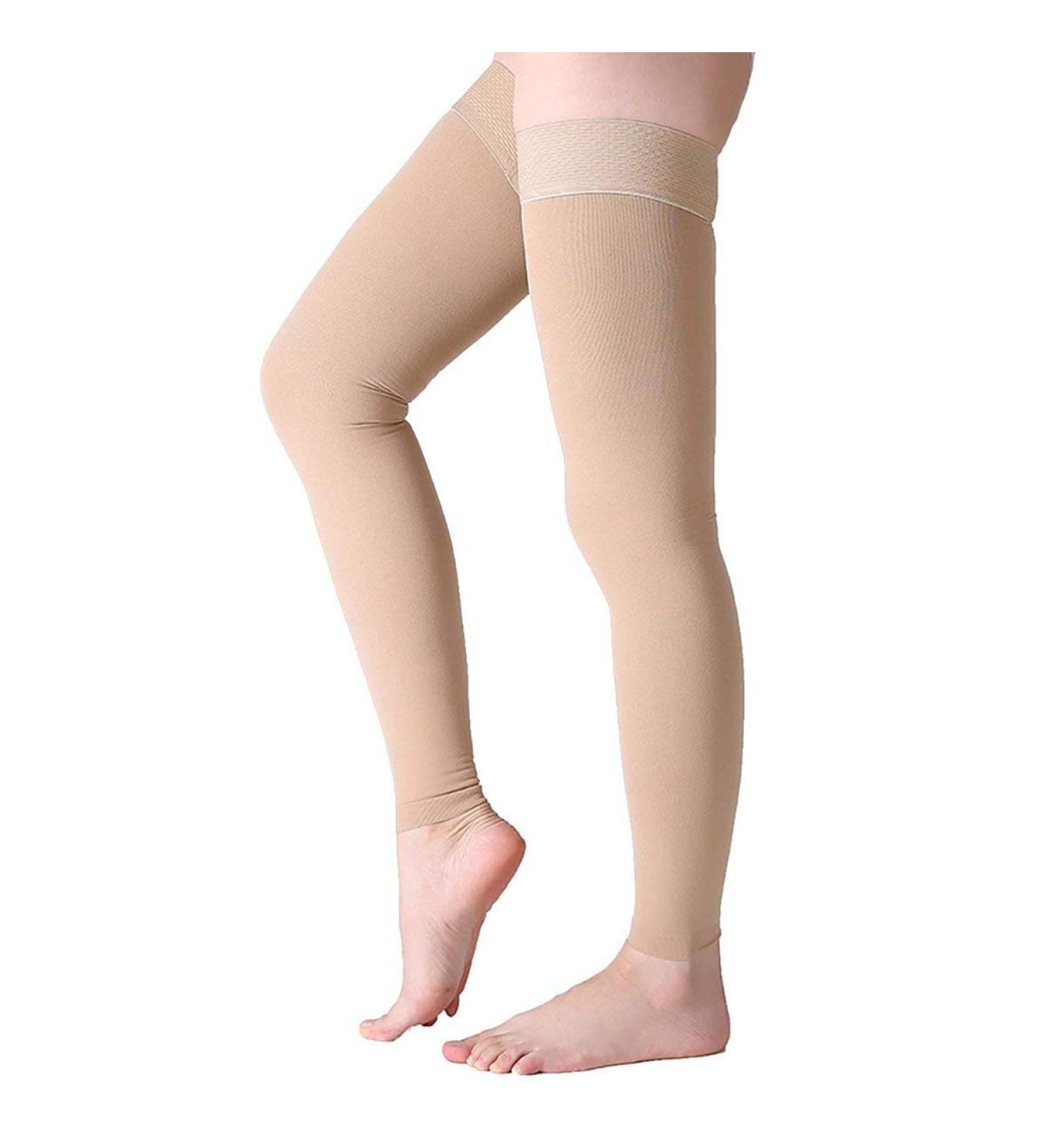 SH-Ruidu 23-32 mmHg Compression Stockings for Thighs - Firm Support No Foot Prevent Varicose Veins - Unisex Nude X-Large - Buy Online on GoSupps.com