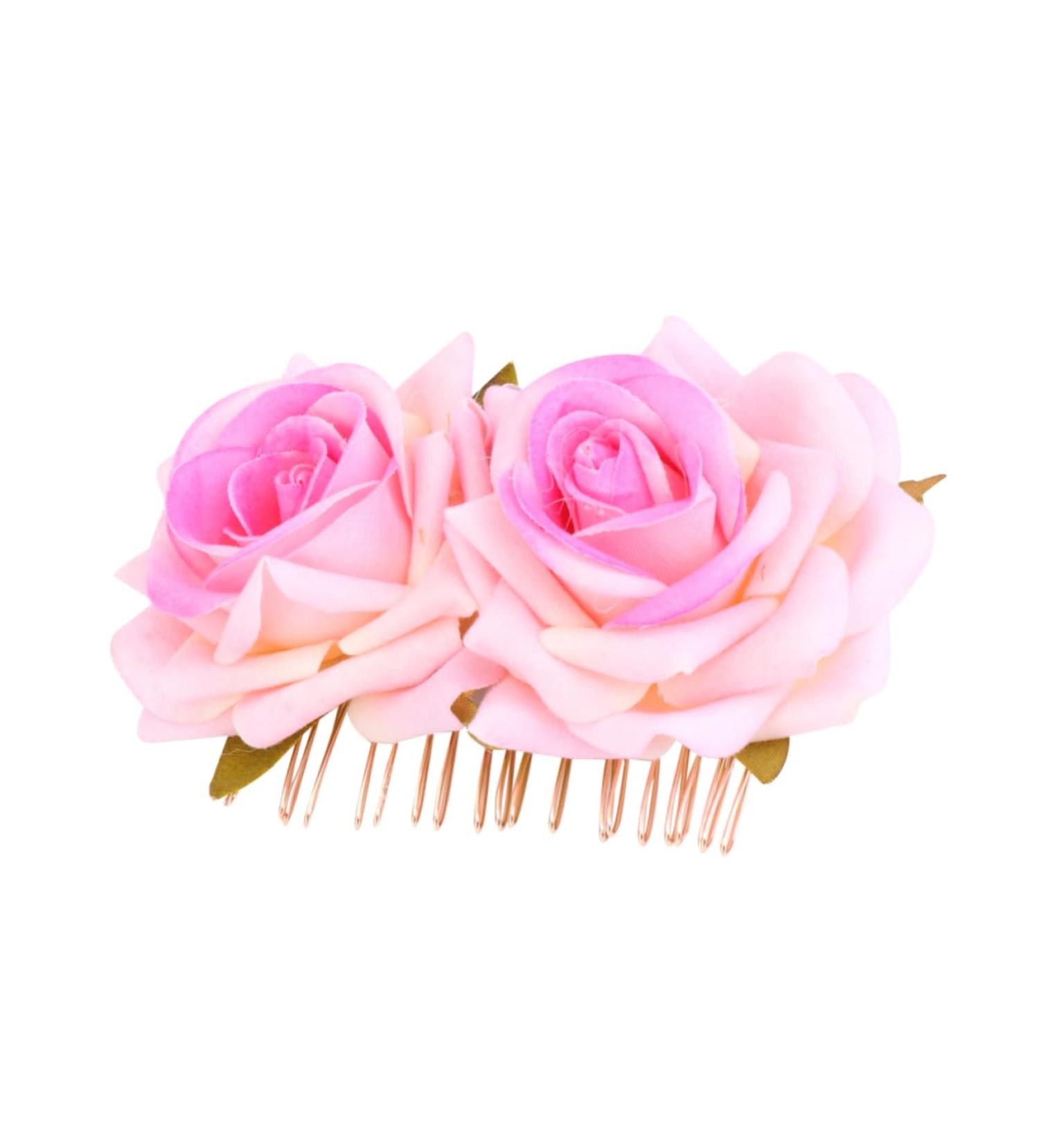 Ipetboom 1pc Red Hair Accessories Hair Comb Pin Hair Accessories Bridal Headpiece Girl Hair Accessory Metal Hair Comb Macrame Garland Bride Pink Roses Wreath - Buy Online on GoSupps.com