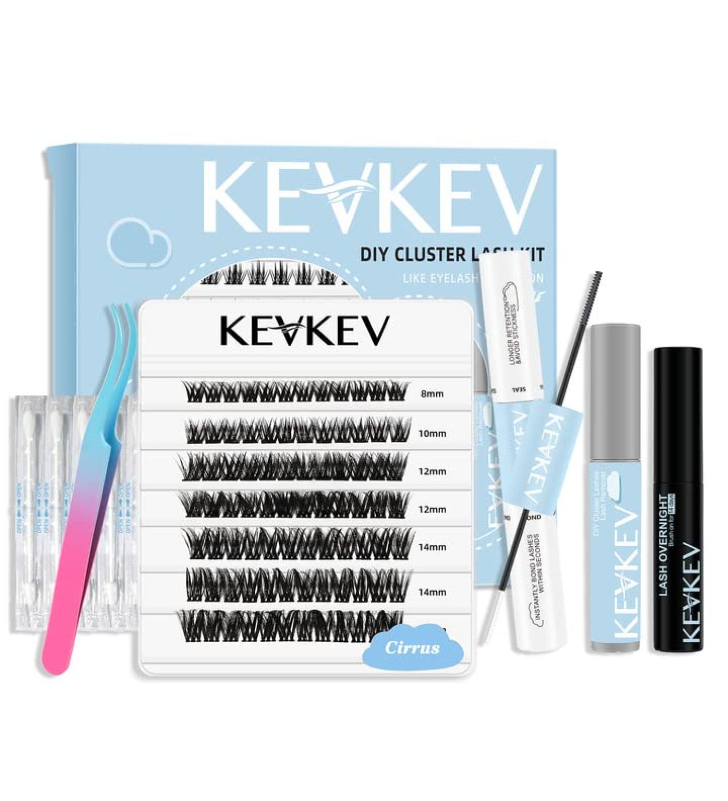 DIY Lash Extension Kit - 84 Pcs Cluster Lashes with Bond, Seal, Remover & Applicator - Cirrus D-8-16mix - Buy Online on GoSupps.com