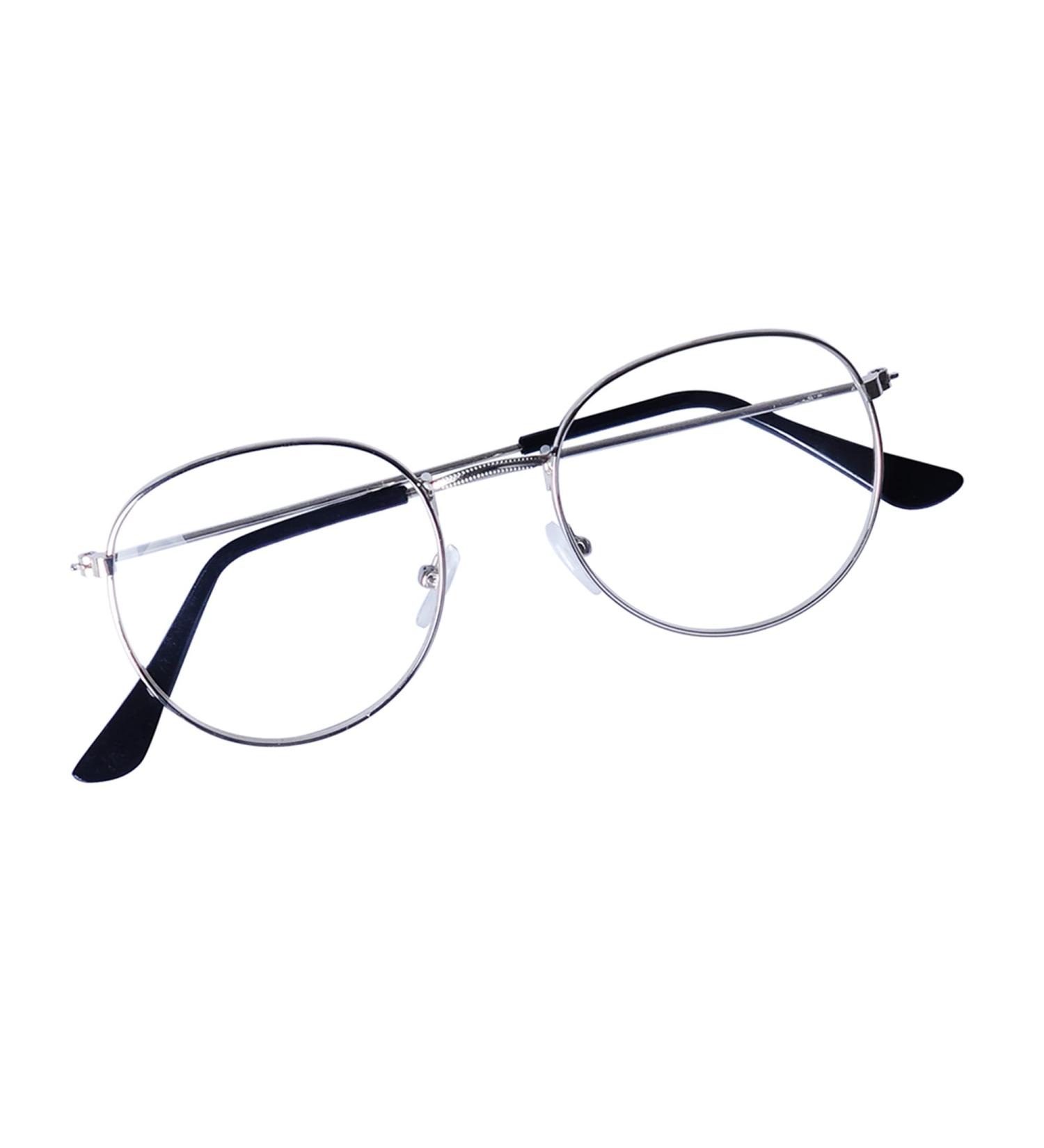 Unisex Retro Vintage Reading Glasses - Metal Frame Clear Lens + Glasses Strap - Silver 2.5 Diopters for Men & Women - Buy Online on GoSupps.com