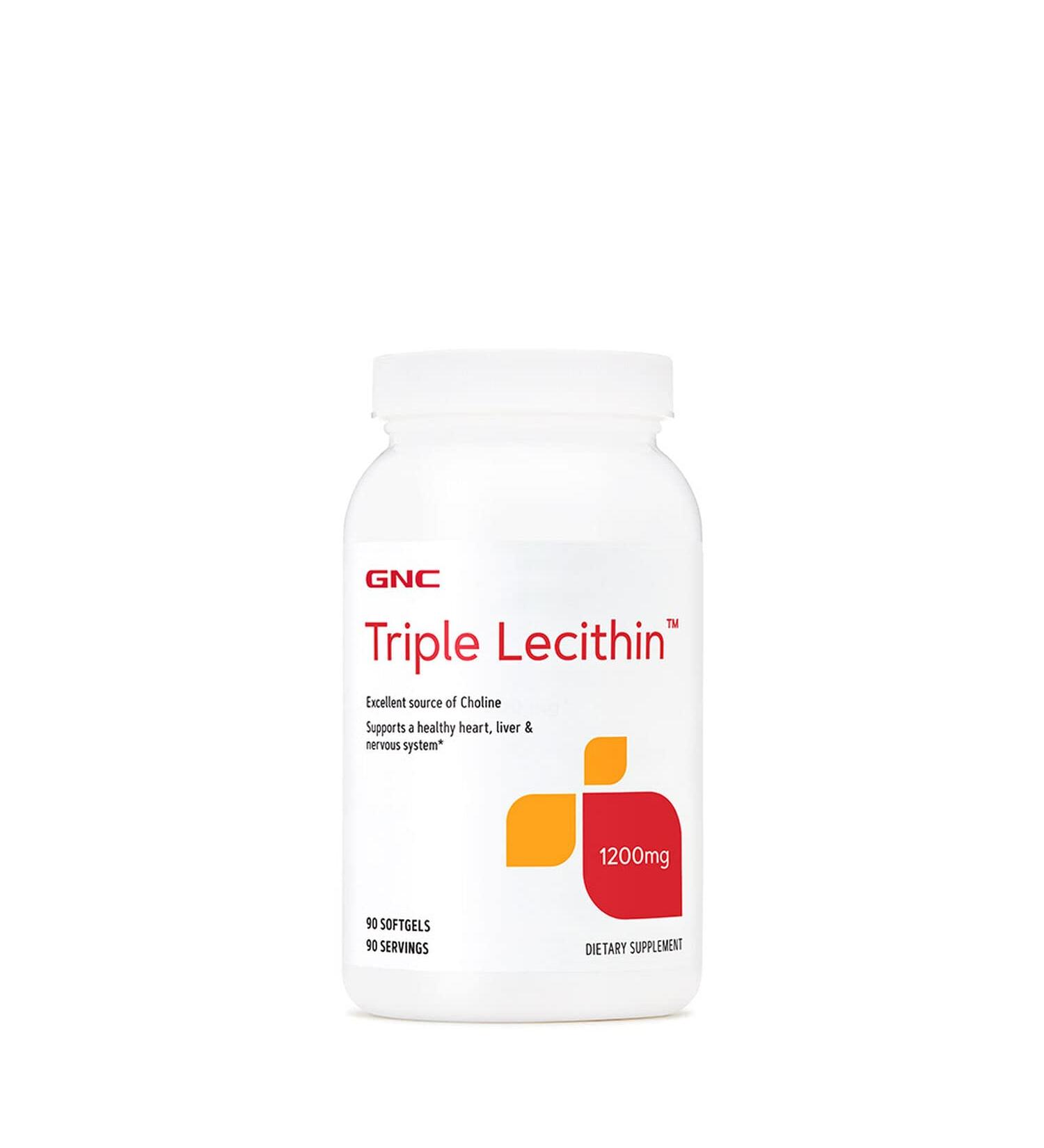 GNC Triple Lecithin 1200 MG - 90 Softgels | Brain & Heart Health Supplement - Buy Online on GoSupps.com