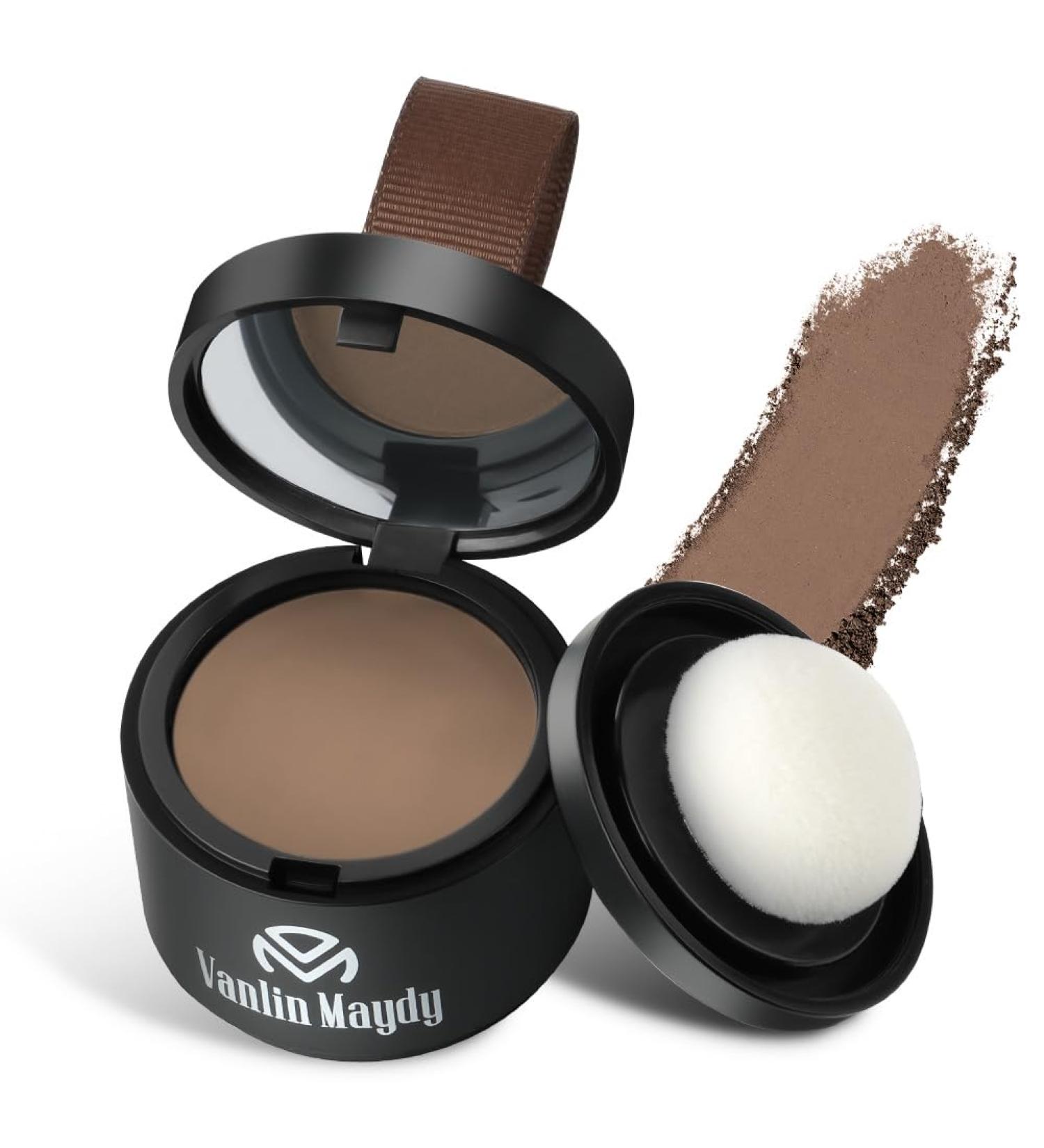 Instantly Hairline Powder Hair Root Touch Up Powder Conceal Receding Hairline Windproof&Sweatproof Hair Root Concealer Professional Hairline Shadow Powder with Mirror and Puff(Medium Brown) - Buy Online on GoSupps.com