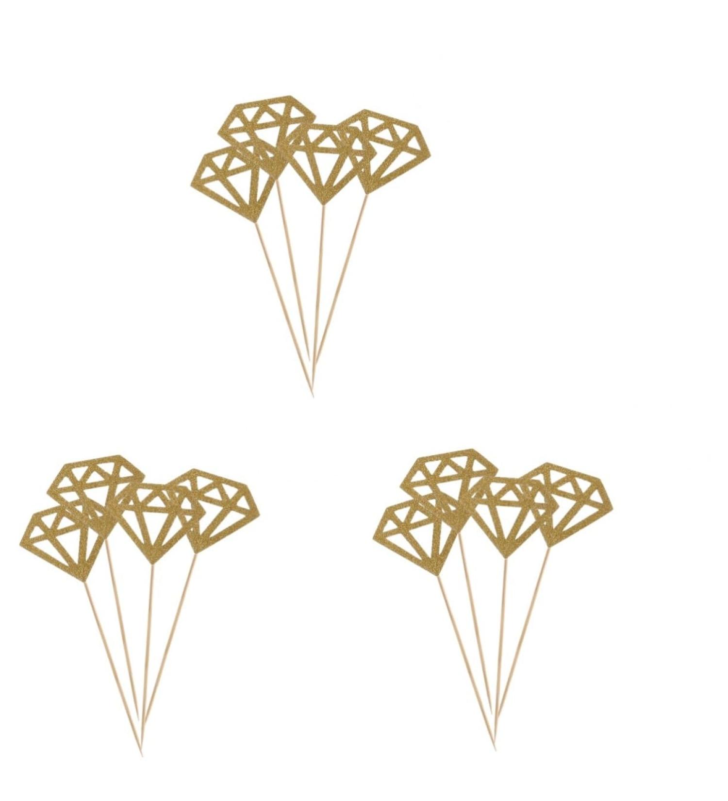ibasenice 300 Pcs Wedding Decorations for Ceremony Wedding D cor Wedding Topper Gold Diamond Topper Birthday Diamond Dessert Topper Wedding Ceremony Decorations Gold Decor Cake Paper Cup Goldenx3pcs mediumx3pcs - Buy Online on GoSupps.com