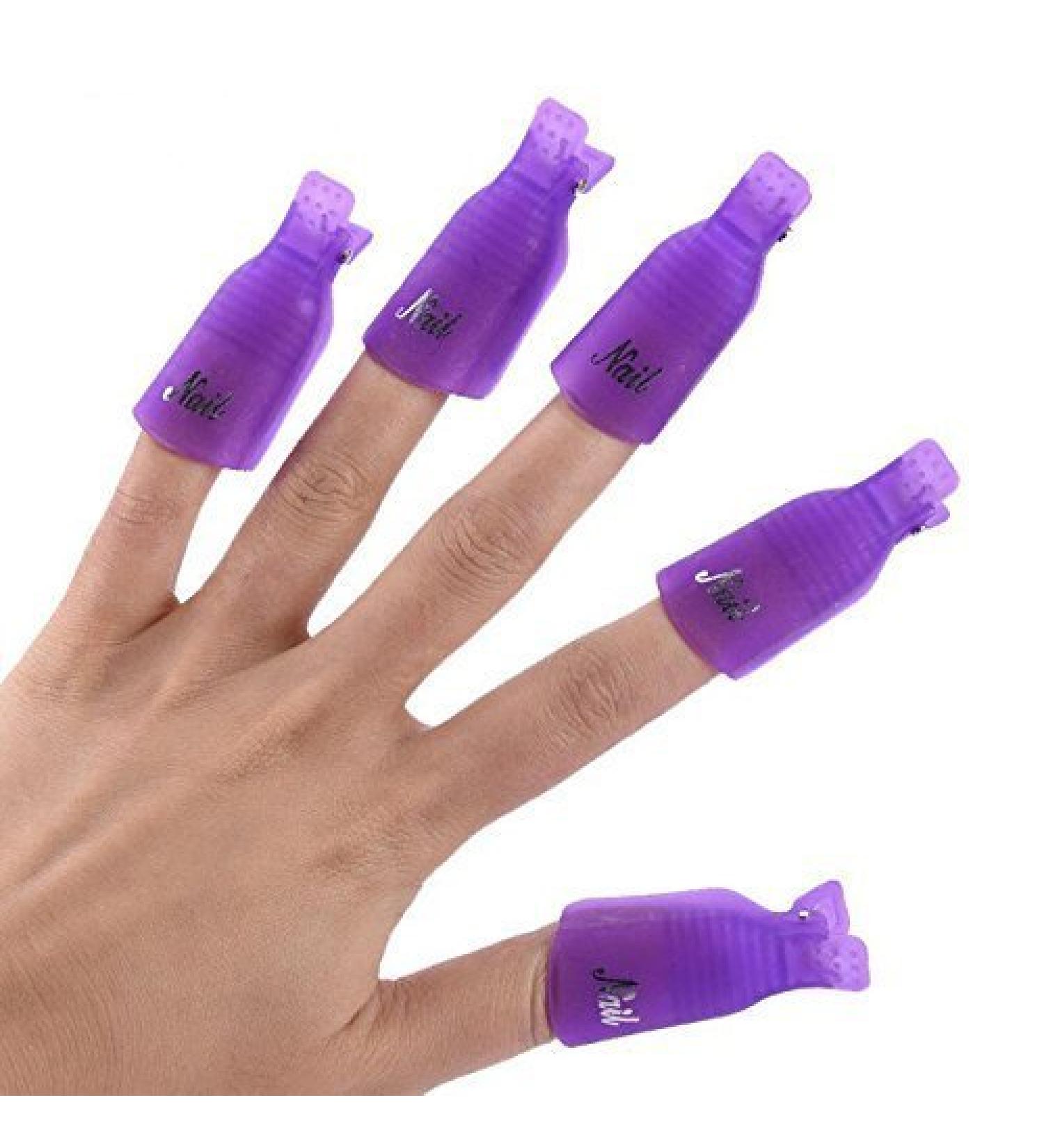 Aeromdale Set of 10 acrylic plastic clips for UV gel nail polish rose red