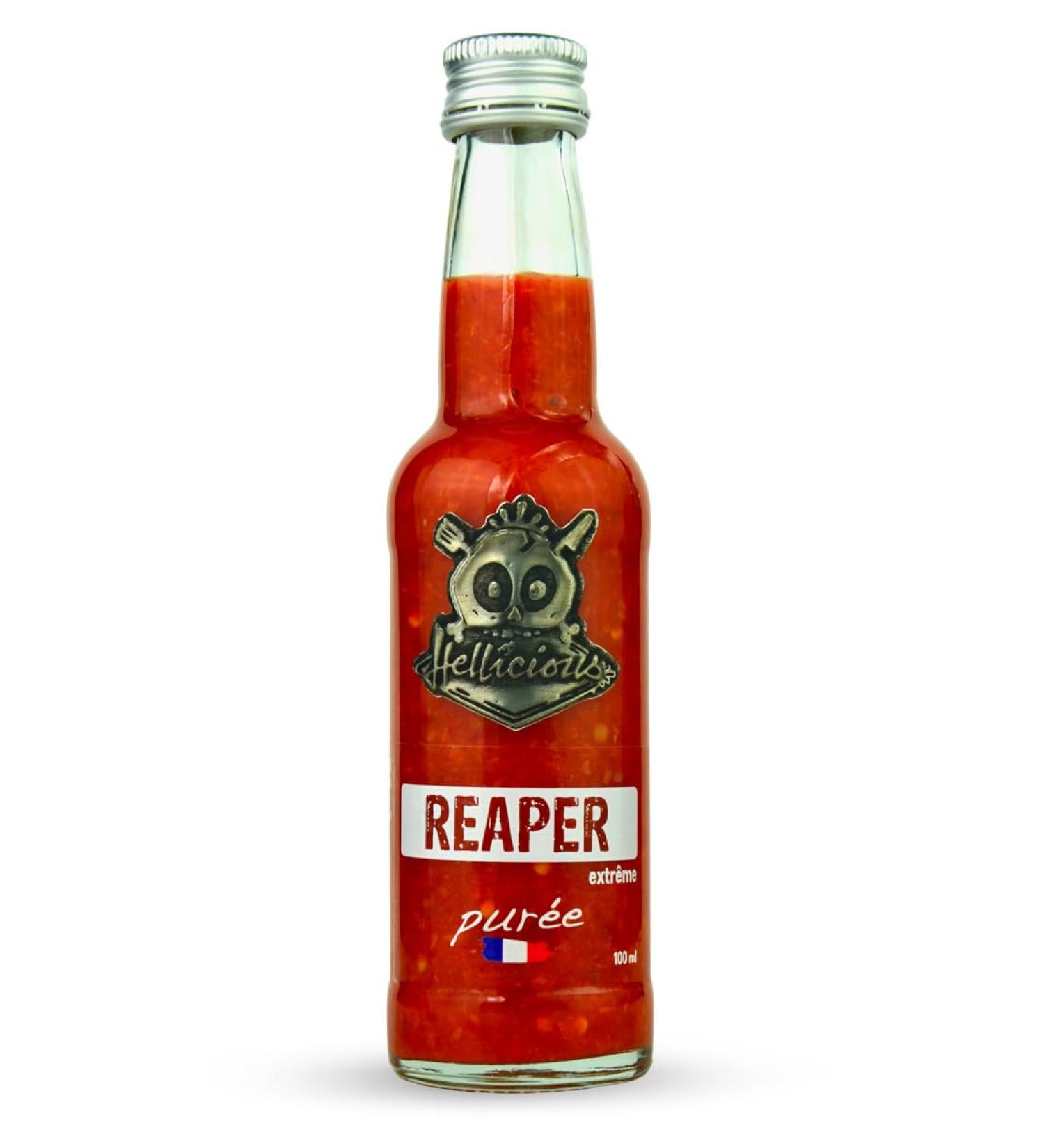 Carolina Reaper chilli puree the strongest chilli pepper in the world Hellicious made in France - extreme sauce - Buy Online on GoSupps.com