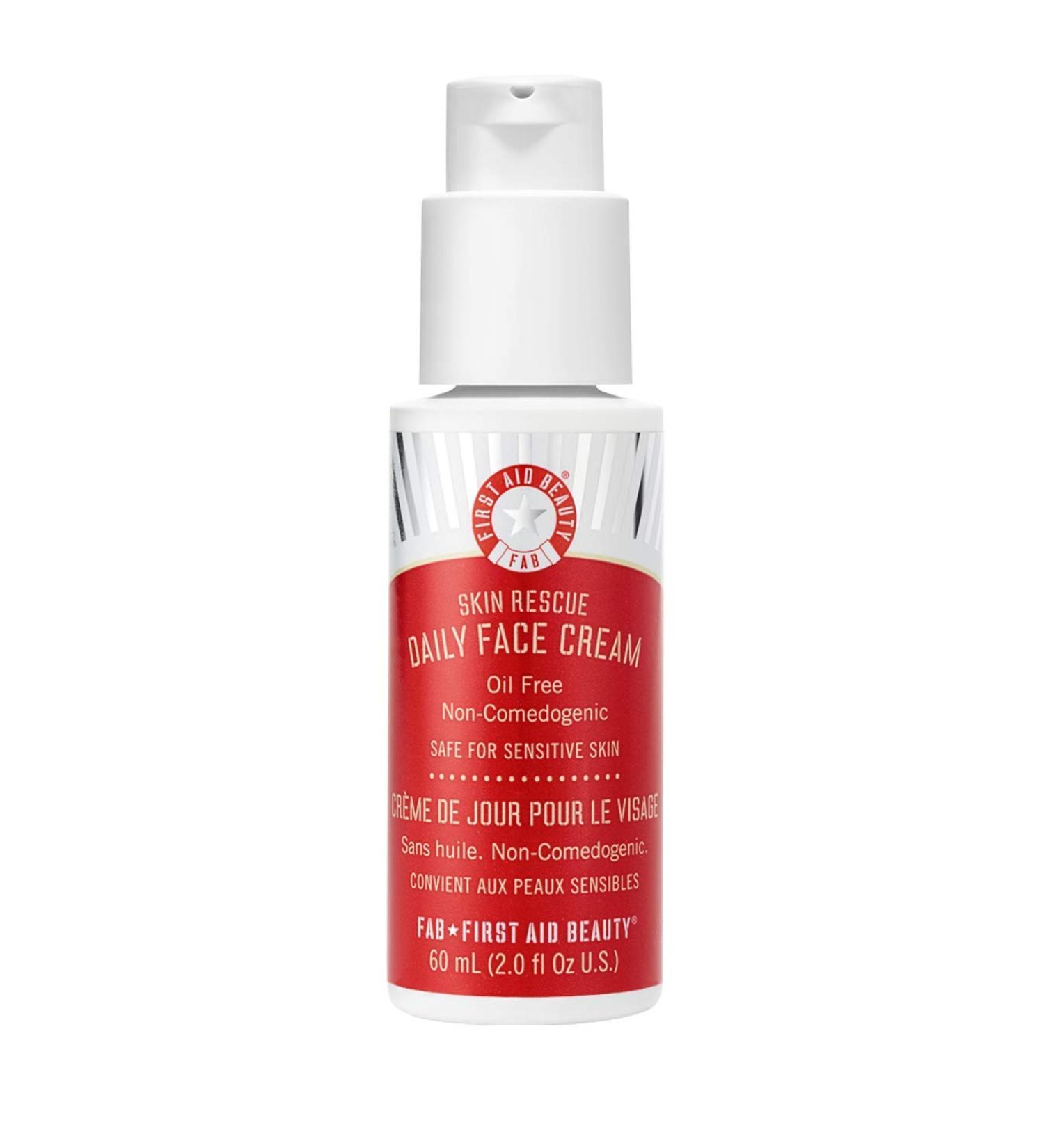 First Aid Beauty Skin Rescue Daily Face Cream - Lightweight Vegan Moisturizer with White Tea Extract (2 oz) - Buy Online on GoSupps.com