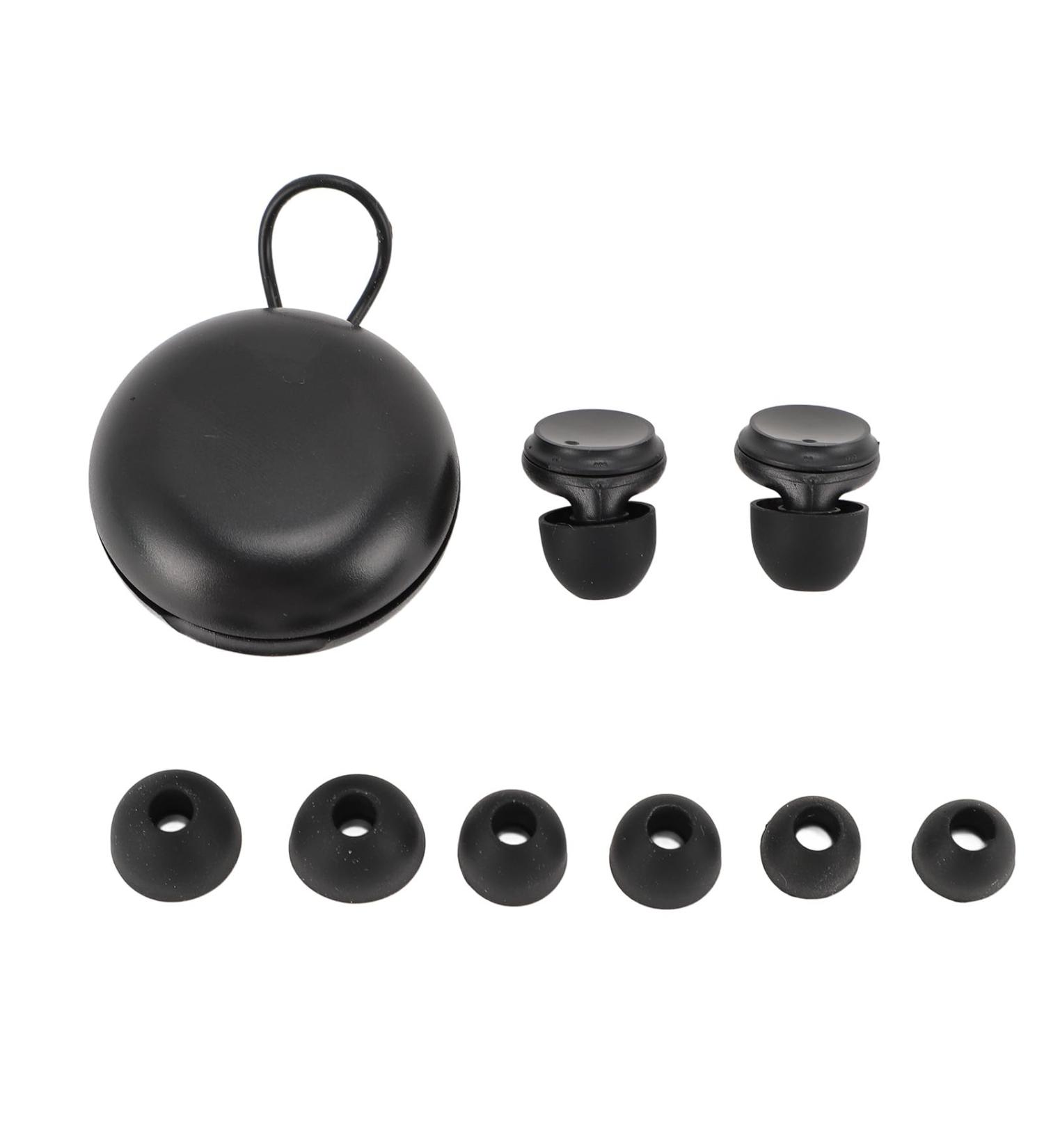 Noise Reducing Silicone Earplugs | Reusable Noise Cancelling Ear Plugs for Sleep Concerts Work & Study (Black) - International Shipping Available - Buy Online on GoSupps.com