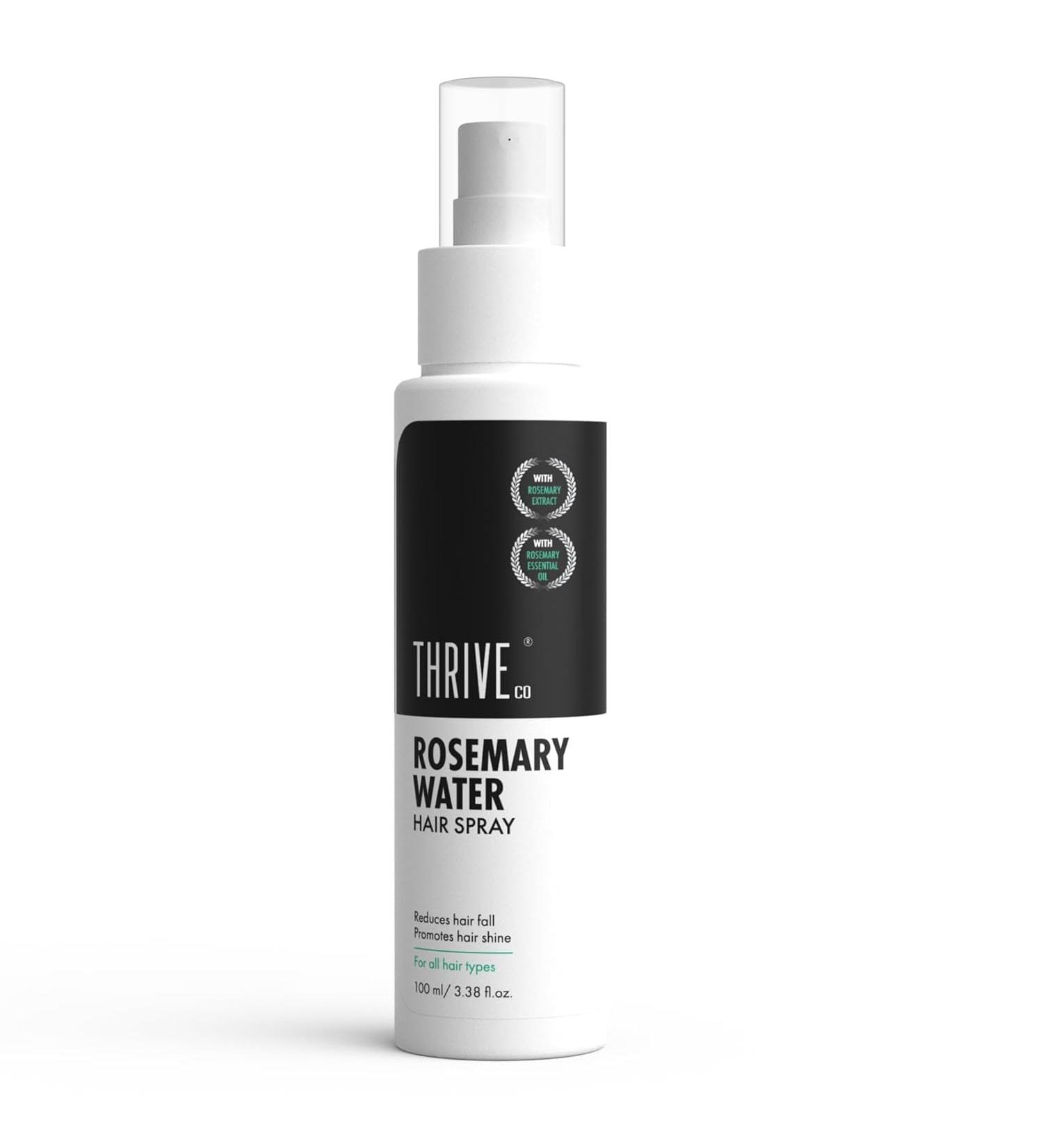 Thrive.Co Rosemary Water Hair Spray | With 100% Natural Rosemary Extract Rice Water & Hyaluronic Acid | For Hair Growth Hair Fall Control Hair Conditioning & Hair Shine | Men & Women 100ml - Buy Online on GoSupps.com