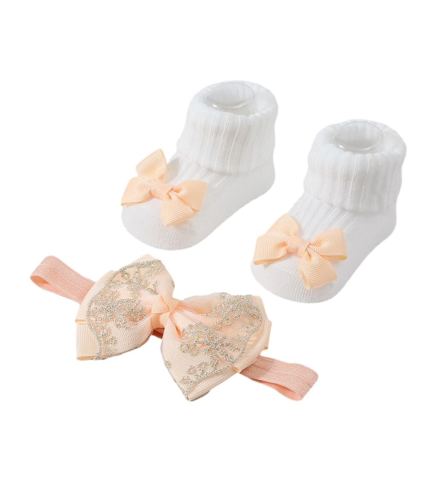 JSGHGDF Headbands Socks Set Elastic Hair Bands with Headwear Stylish Baby Knitted Socks for Newborns & Toddlers Yellow - Buy Online on GoSupps.com