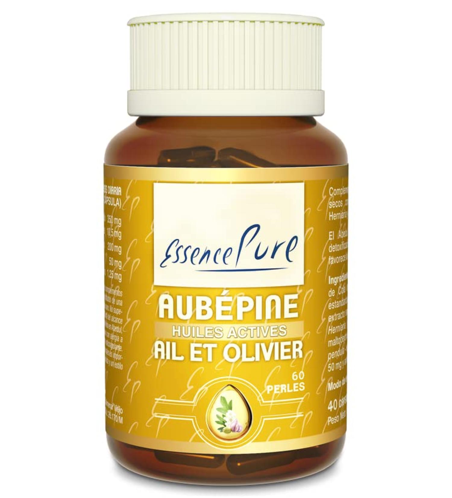 Garlic Olive Hawthorn Pure Essence | Hypertension & Healthy Cardiovascular System | Hawthorn Garlic Capsules & Olive Leaf | 60 Pearls Api-Nature