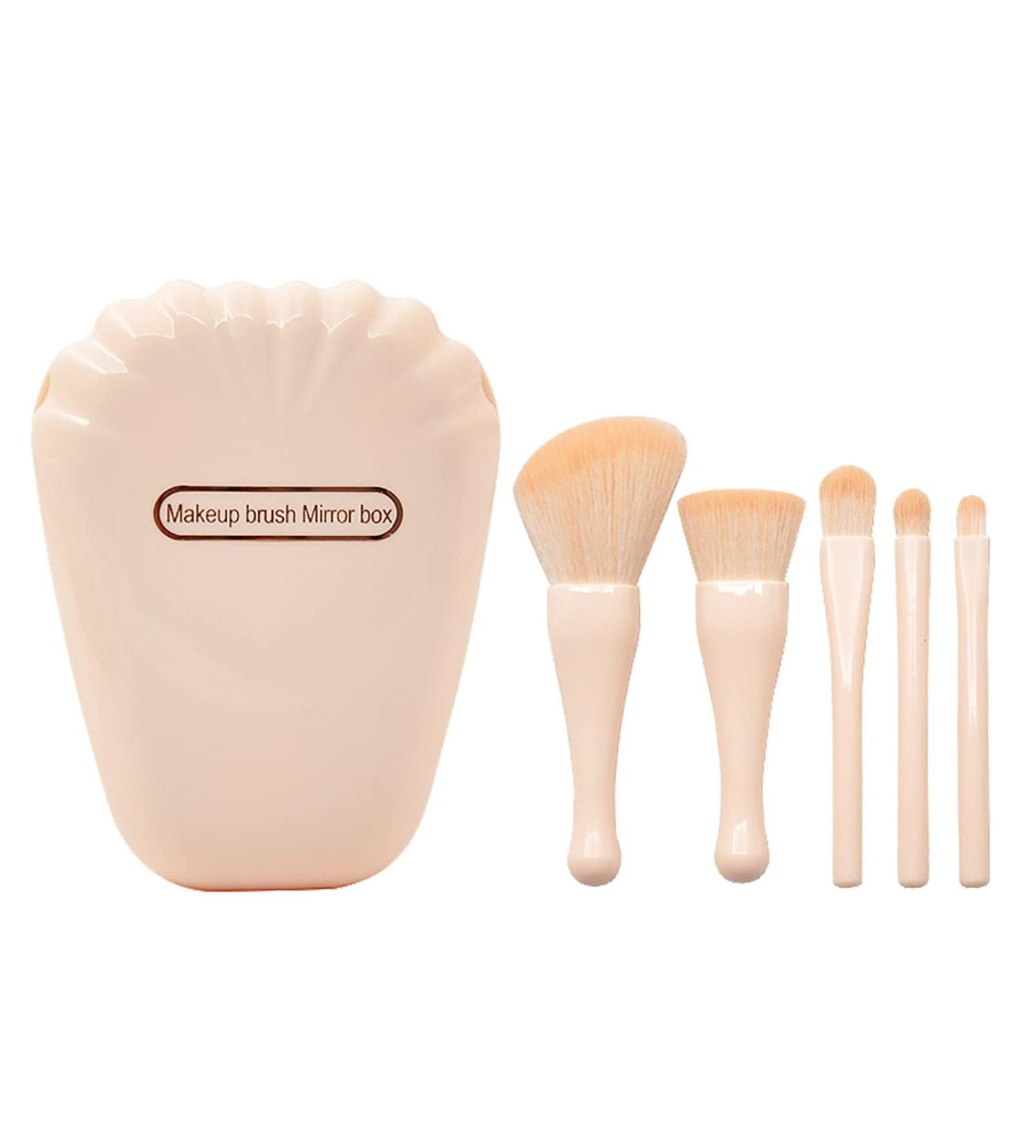 5-Piece Makeup Brush Set - Portable Plastic Handle - Blusher & Eye Beauty Tools - Flat Makeup Brush (Color D) - International Shipping Available - Buy Online on GoSupps.com