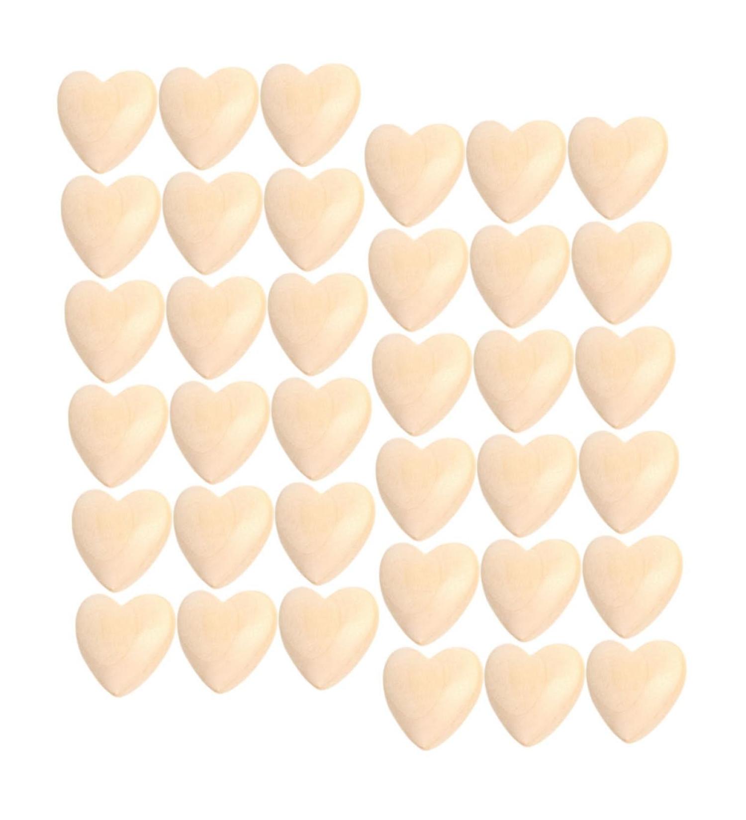 Ibasenice 50 Peach Herz Wooden Pearls for Bracelet Making | Unfinished Valentine Love Spacer Beads 2x2cm - Buy Online on GoSupps.com