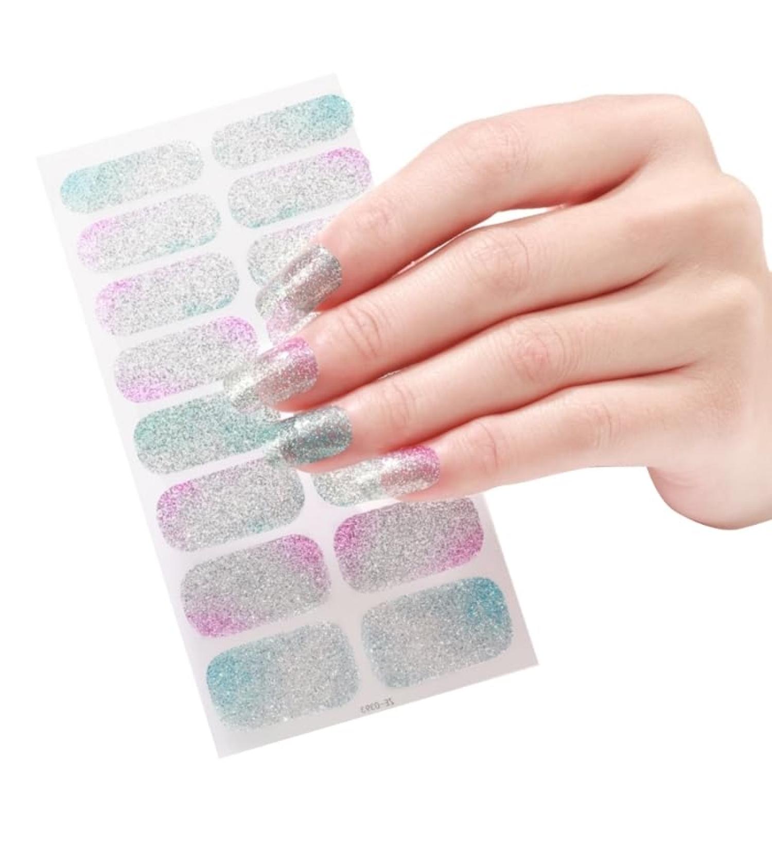 Buy Semi Cured Gel Nails Art Sliders - UV LED Lamp Nail Decals & Stickers for Stunning Manicure | Style ZE0393 - Buy Online on GoSupps.com