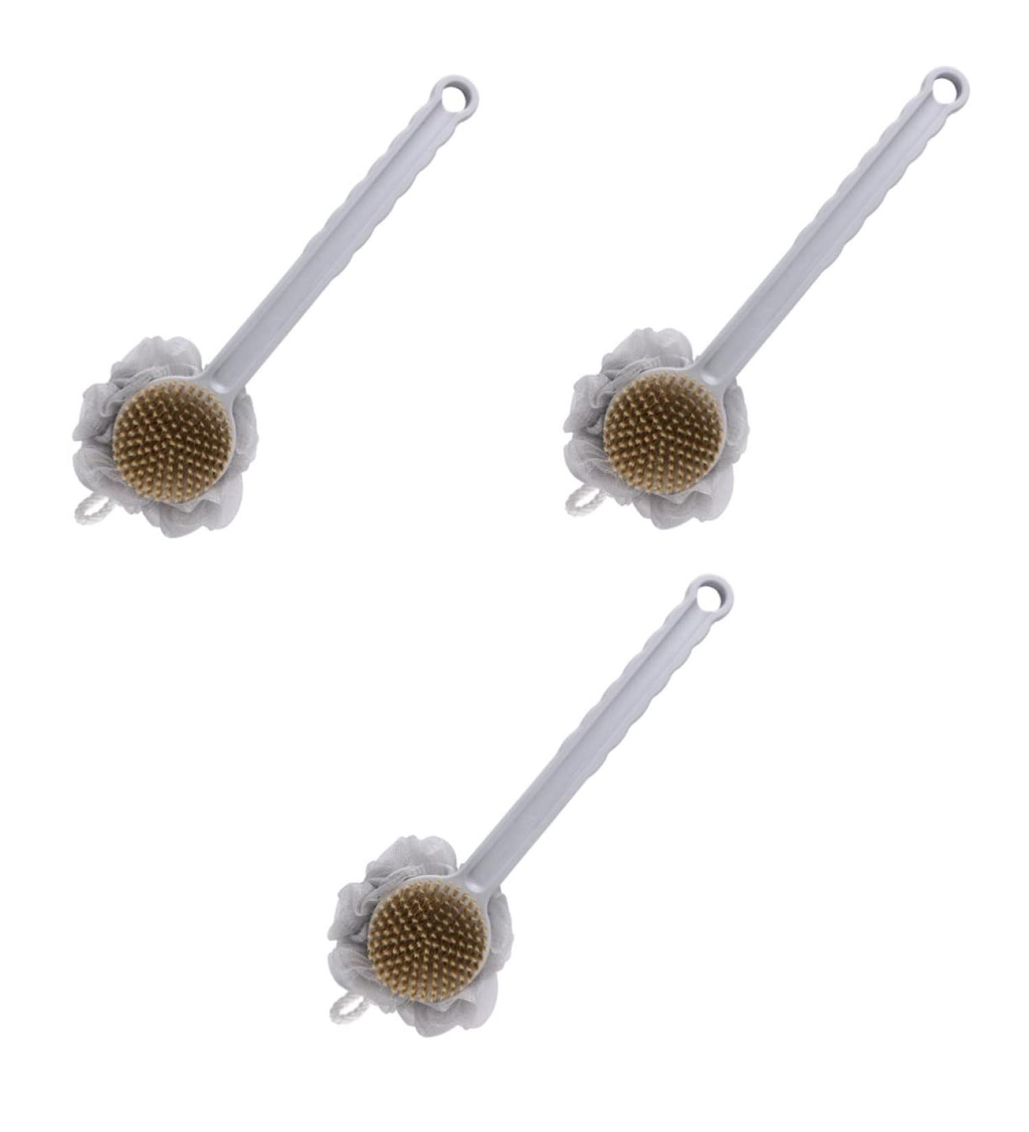 Healeved Double Sided Bath Brush Loofah Dish Sponge Set - 3 PCs | Body & Foot Exfoliating Scrubber | Shower & Back Scrubber Brushes - Buy Online on GoSupps.com