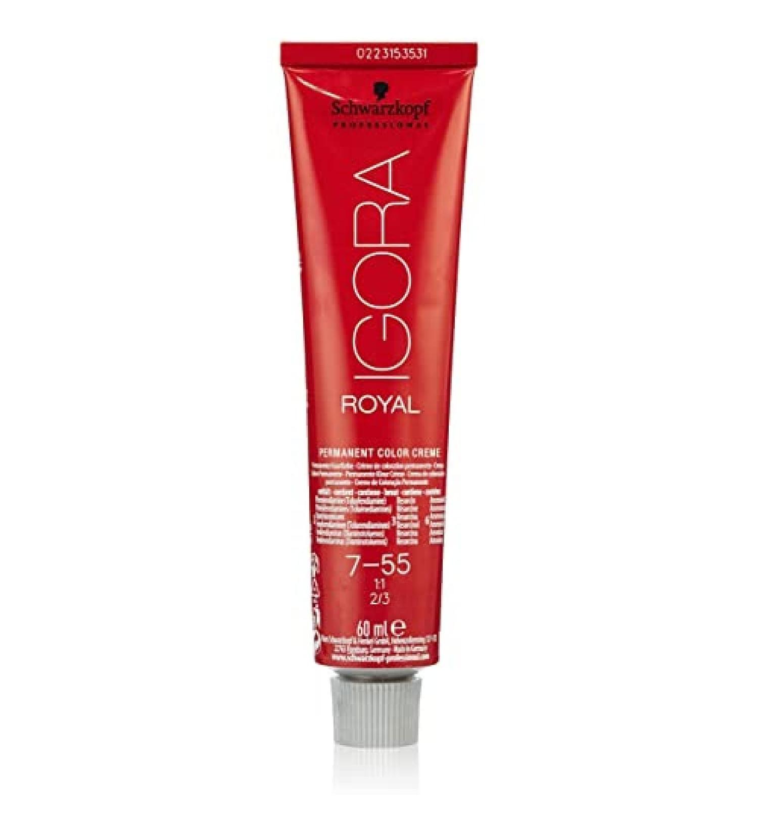 Schwarzkopf IGORA Royal 7-55 Medium Blonde Gold Extra Hair Color | 60ml | Premium Quality | International Shipping - Buy Online on GoSupps.com