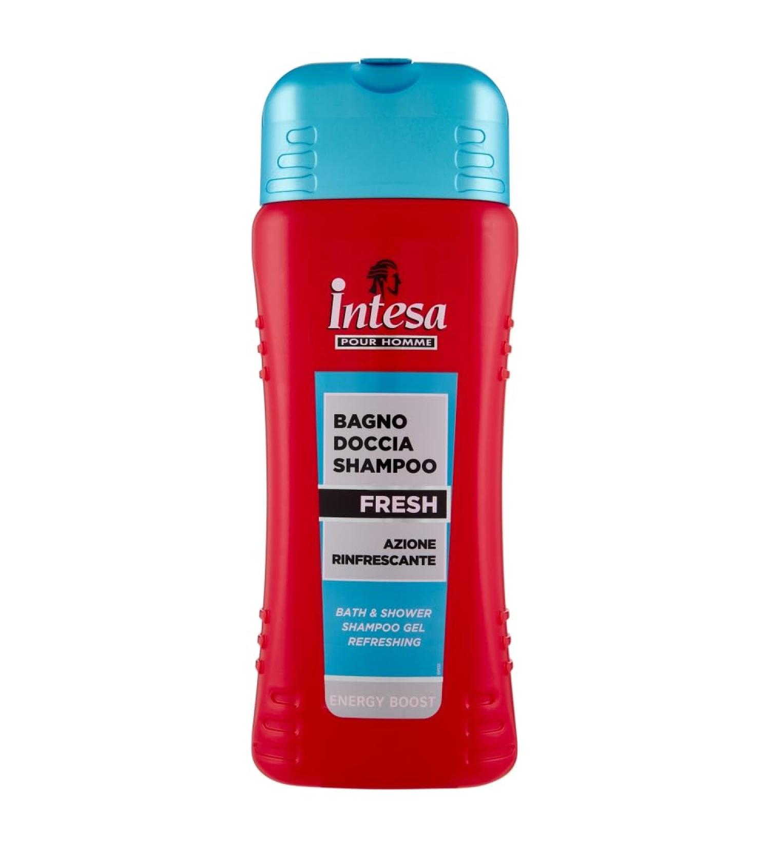INTESA POUR HOMME | Gel Douche Shampooing Fresh Action Rafra chissante Energy Boost 500 ml