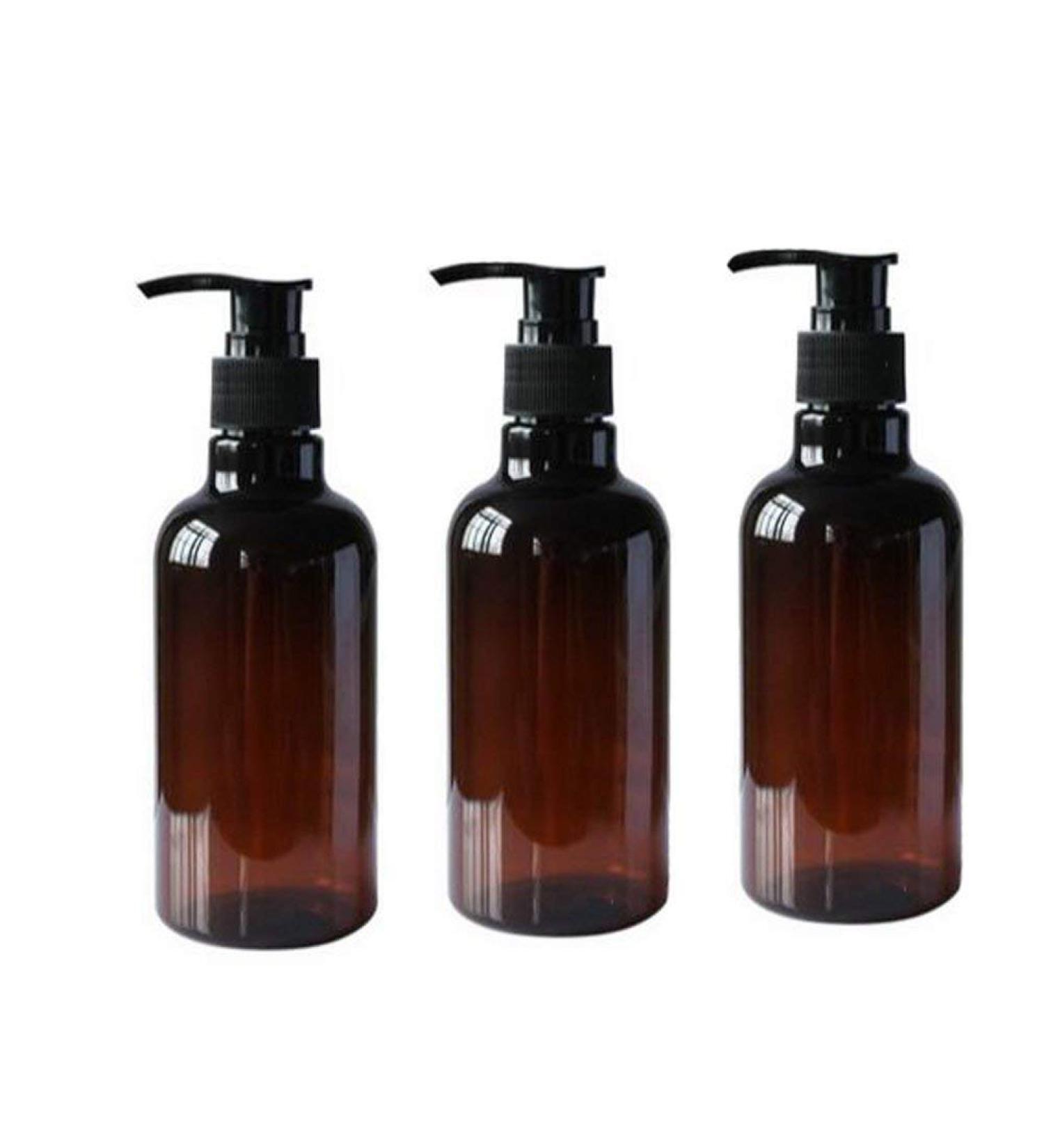 Xumin 3-Pack 250ml Refillable PET Pump Bottles - Black Pump Tops for Shampoo Shower Gel & Cosmetics - Ideal for Home & Travel - Buy Online on GoSupps.com
