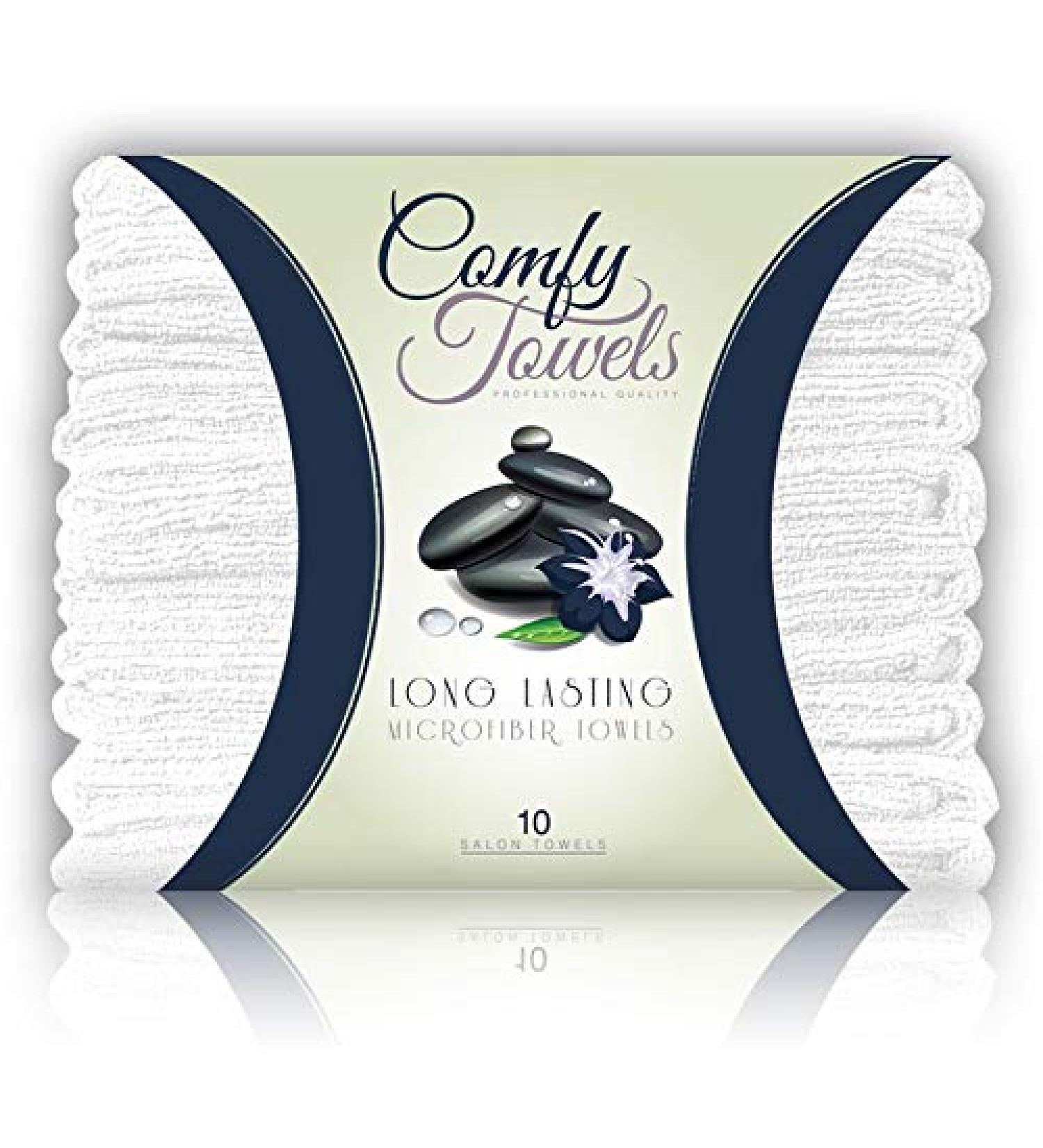 Comfy White Microfiber Salon Towels 10 Pack 29 x 16