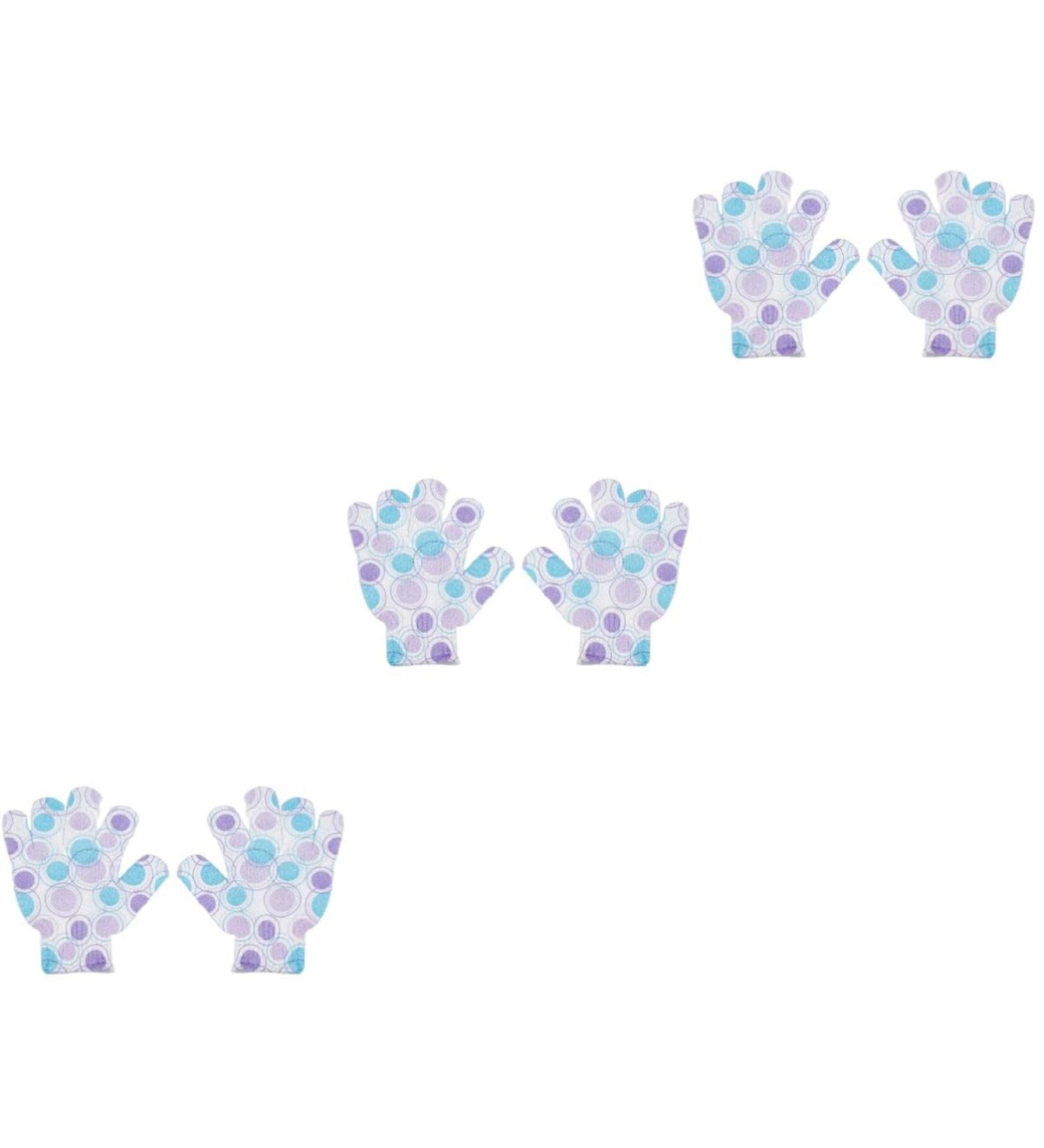 FRCOLOR 3 Pairs Printed Bath Gloves Five Finger Shower Gloves Exfoliating Gloves Printing Child Bath Towel - Buy Online on GoSupps.com